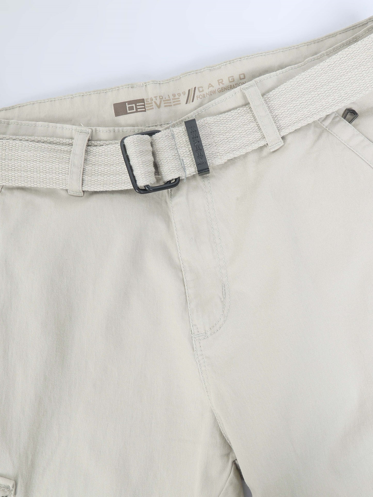 Cotton Lycra Sand  Mid Rise Cargo Pant with 7 Pockets