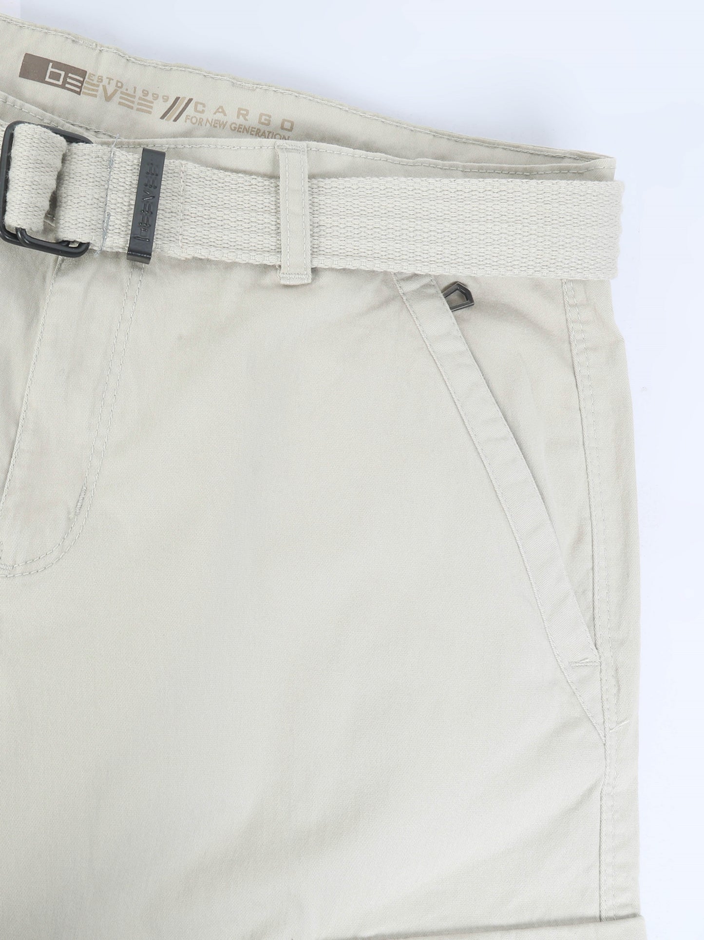 Cotton Lycra Sand  Mid Rise Cargo Pant with 7 Pockets