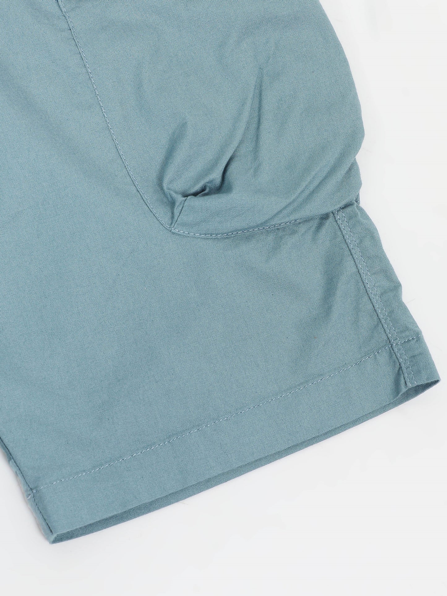 M Blue Cotton Lycra Solid Shorts