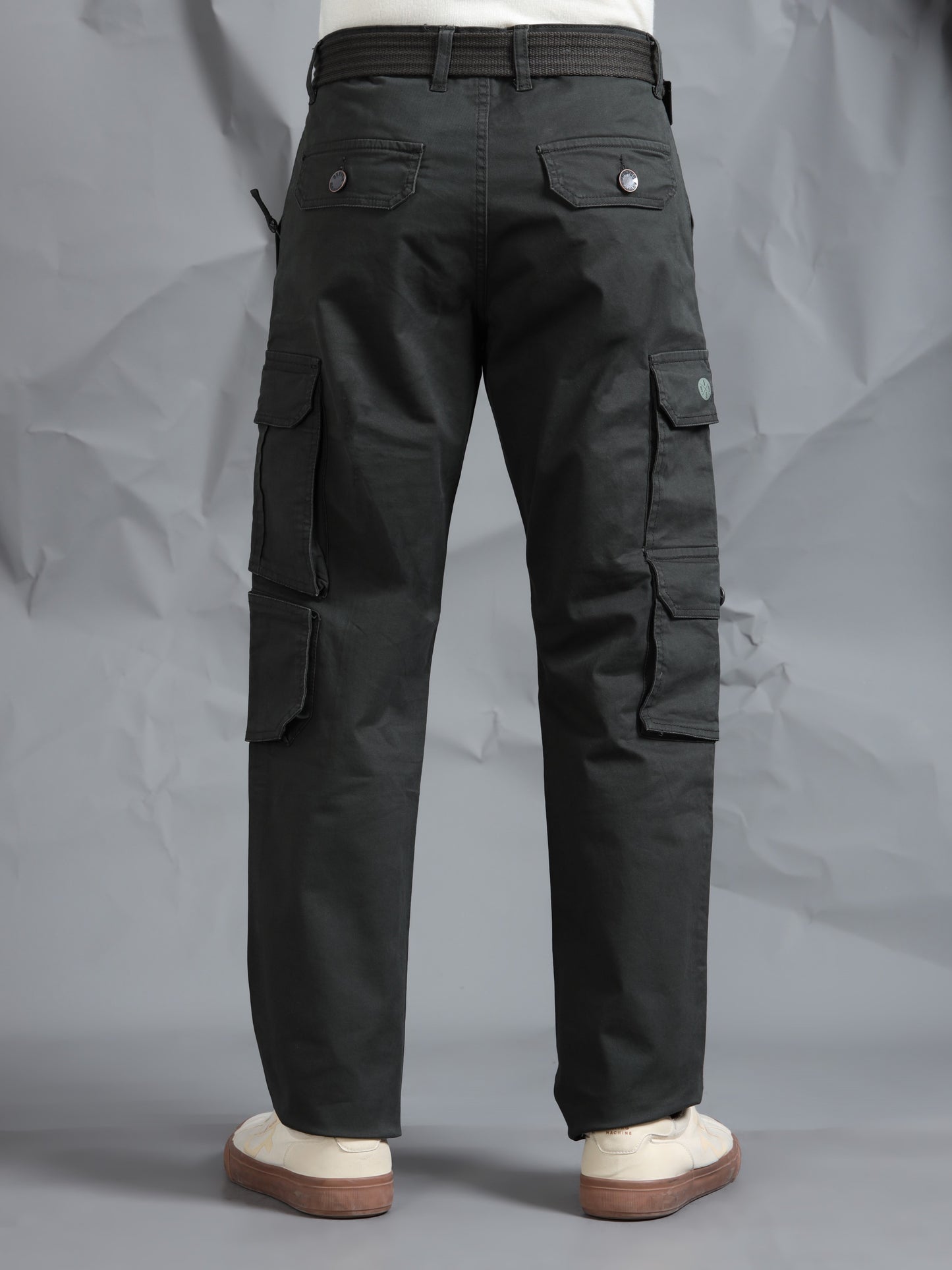 Cotton Lycra Olive  Cargo Pant with 8 Pockets