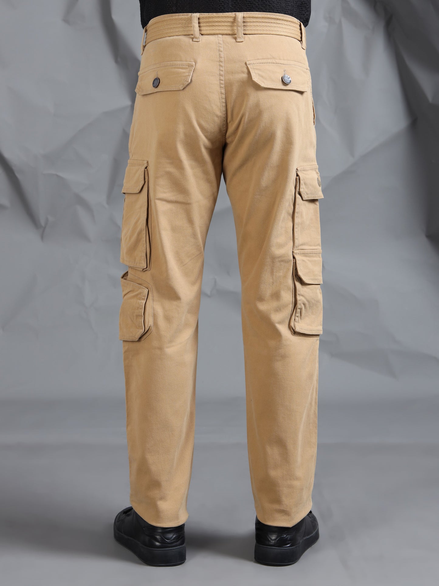 Cotton Lycra Khaki  Cargo Pant with 8 Pockets