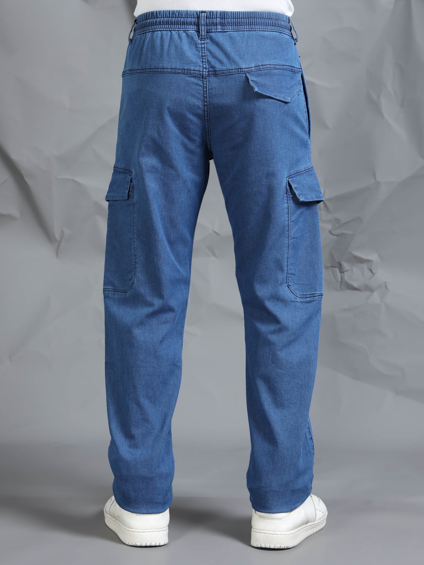 Cotton Lycra Stone  Cargo Pant with 7 Pockets  Elasticated Waistband
