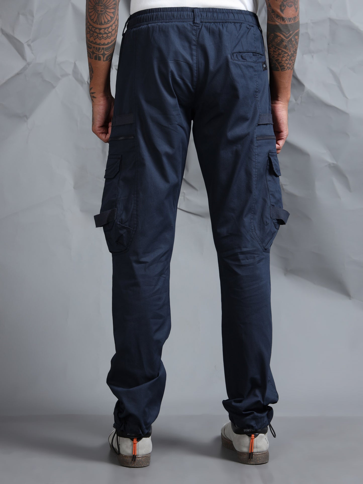 Cotton Blend  Navy Cargo Pant with 6 Pockets