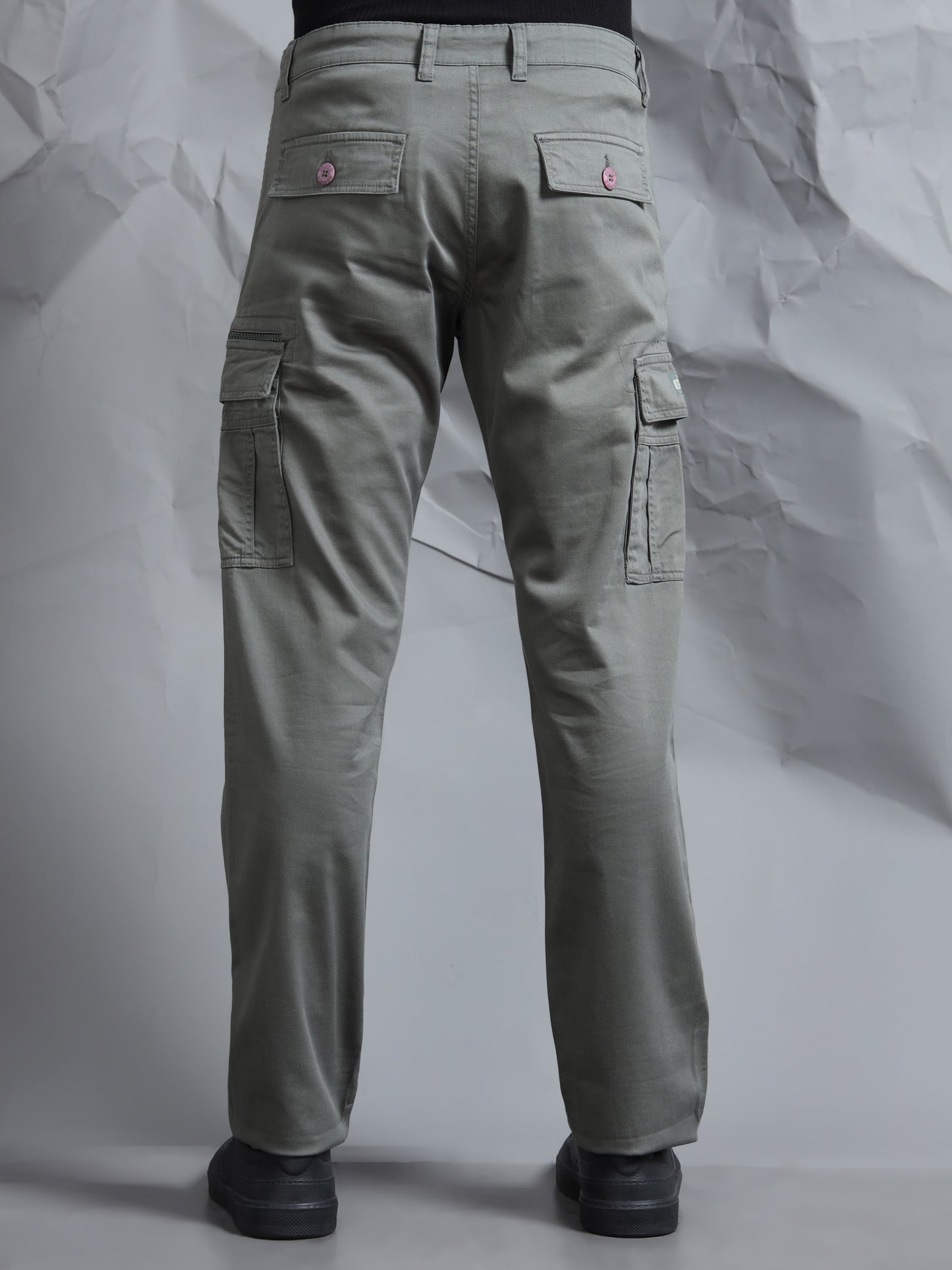 Cotton Lycra Green  Cargo Pant with 8 Pockets