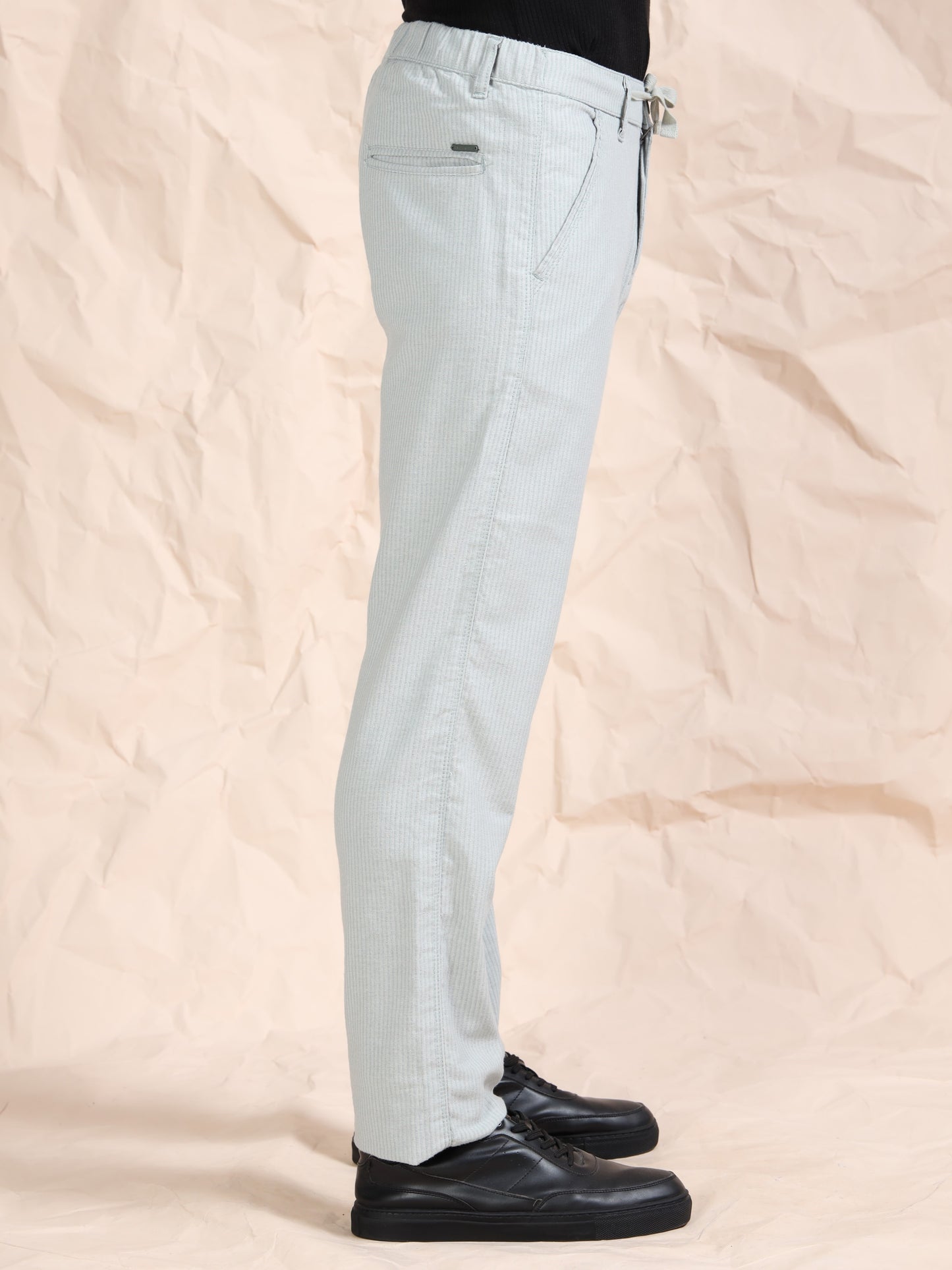 Green Cotton Striped Mid Rise Pyjama