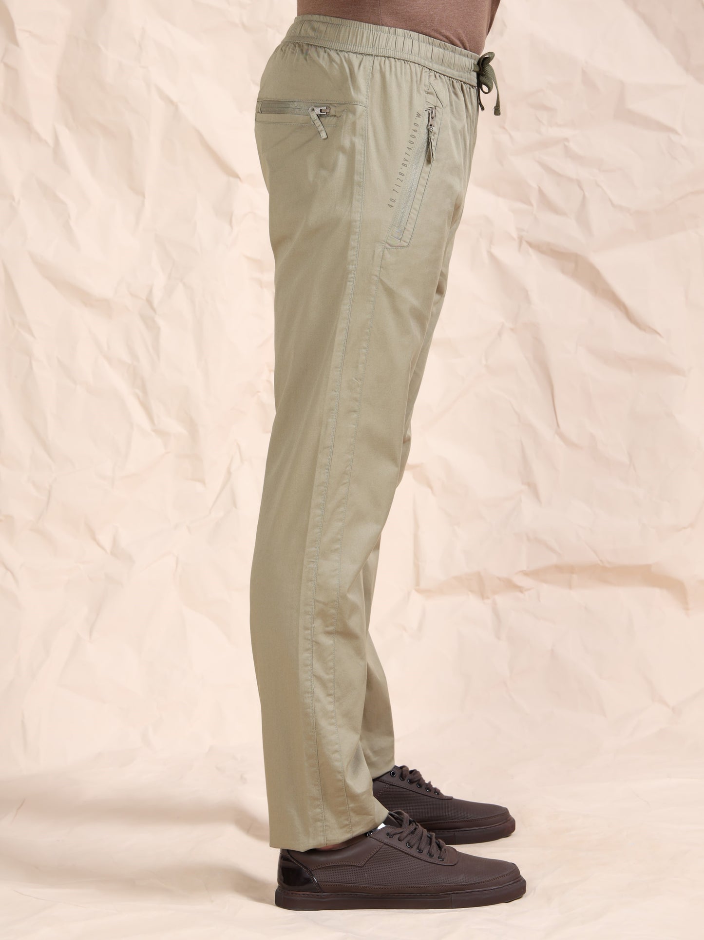 Olive Regular Fit Cotton Lycra Solid Pyjama