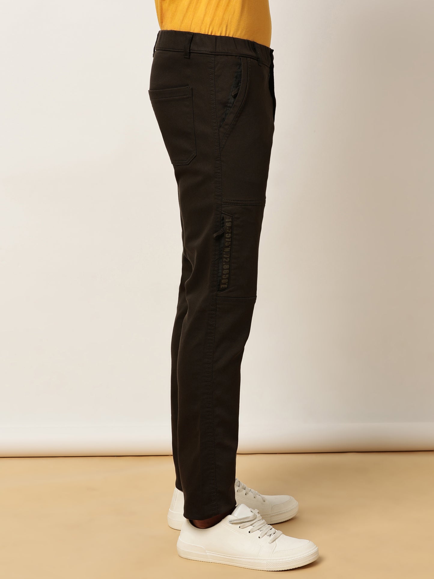 Olive Elasticated Waist Multi Pocket Stretchable Lounge Pants
