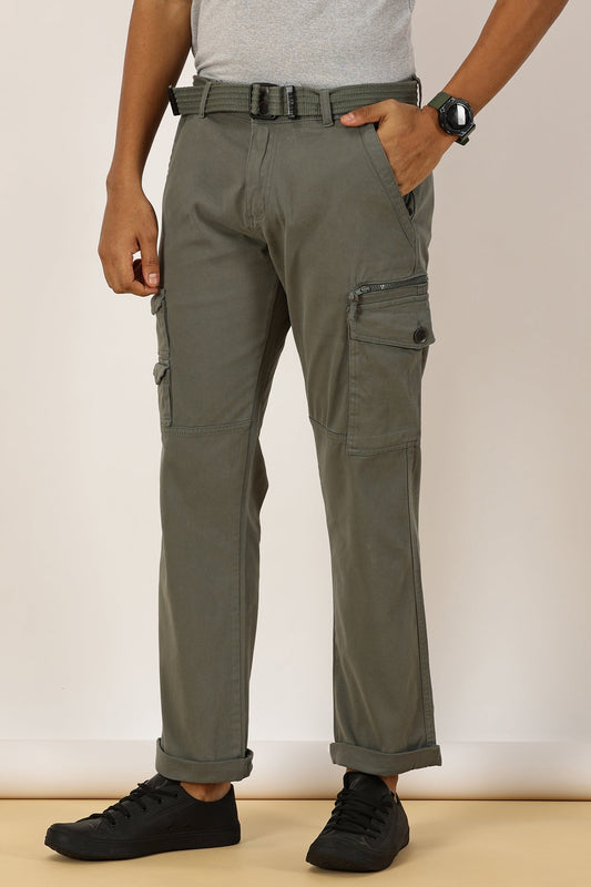 Zip Pocket Stretchable Green With Belt