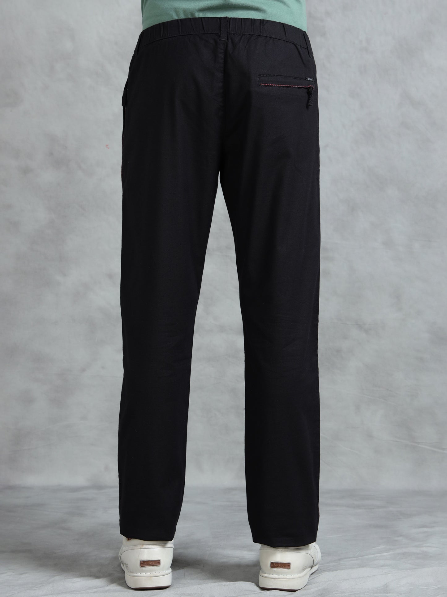Black Cotton Lycra Solid Pyjama