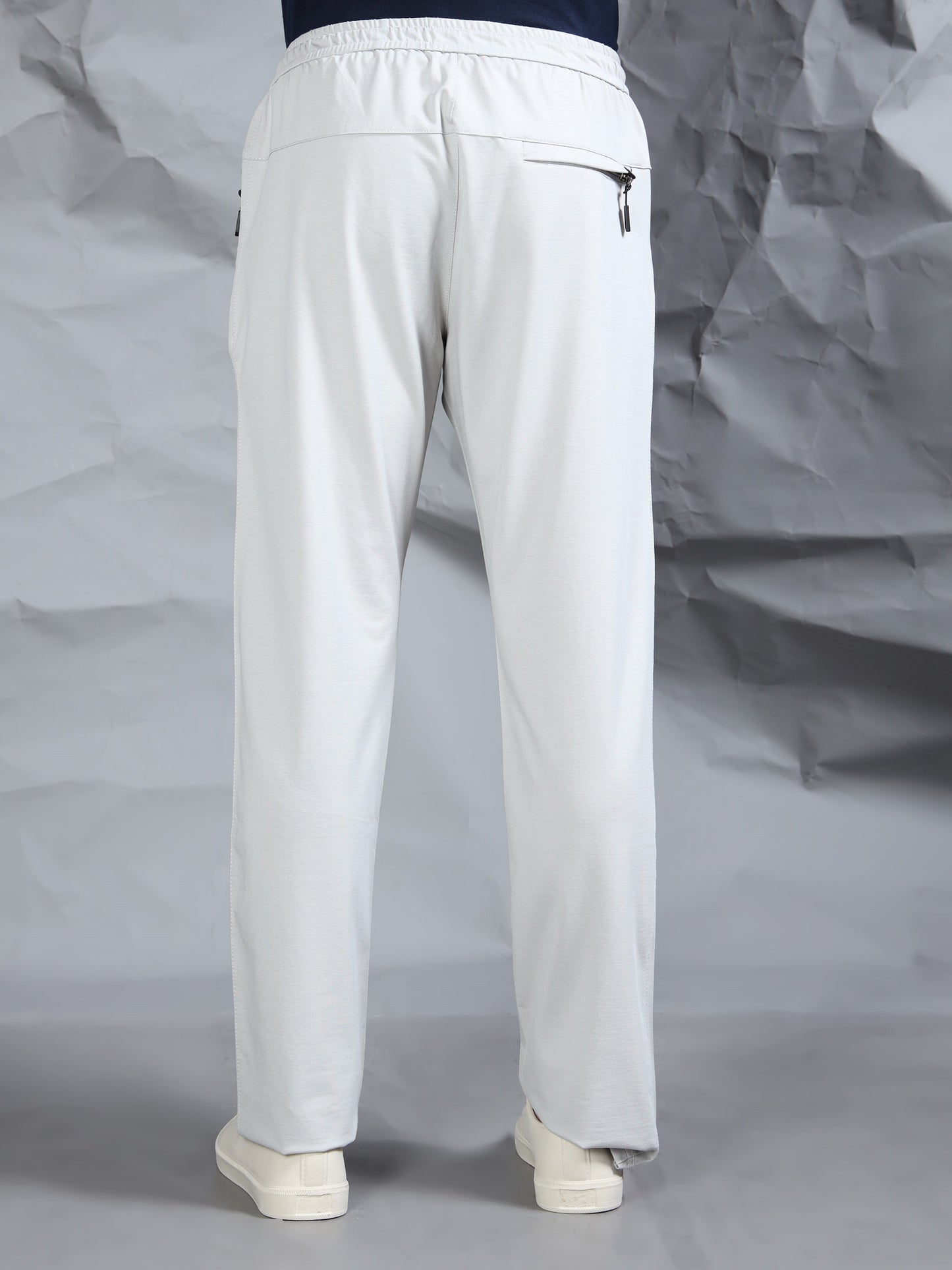 Light Grey Blend Knitted Stretchable Track Pant