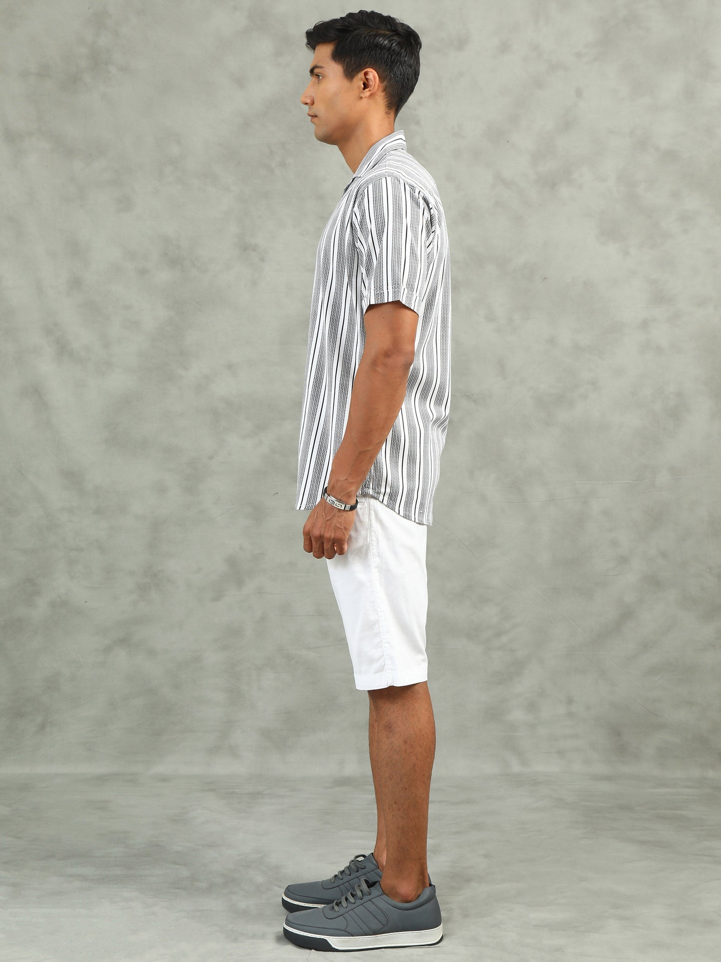 White Regular Fit Striped Cor-Ord Sets