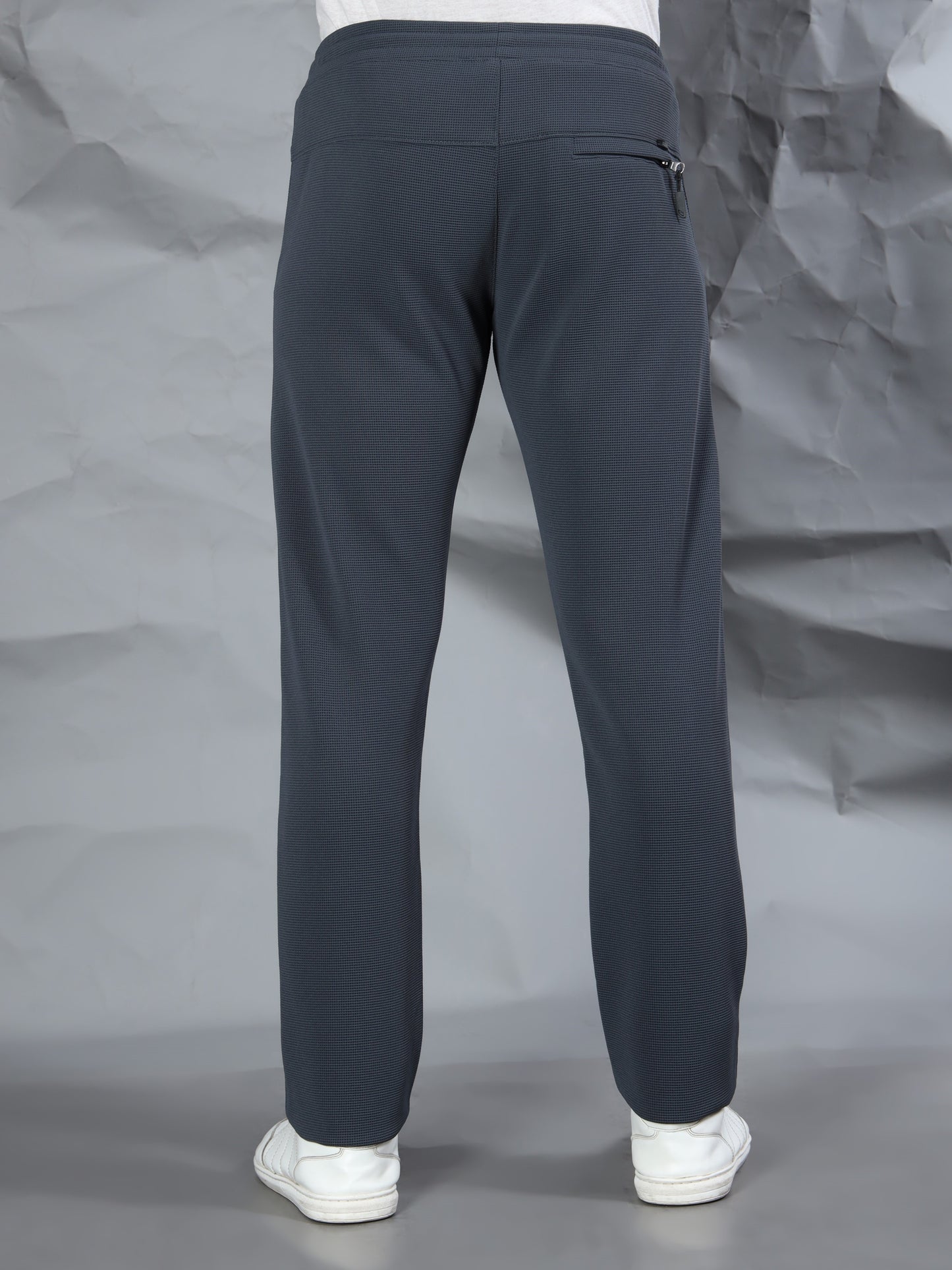 Waffle Structured Grey Track Pant