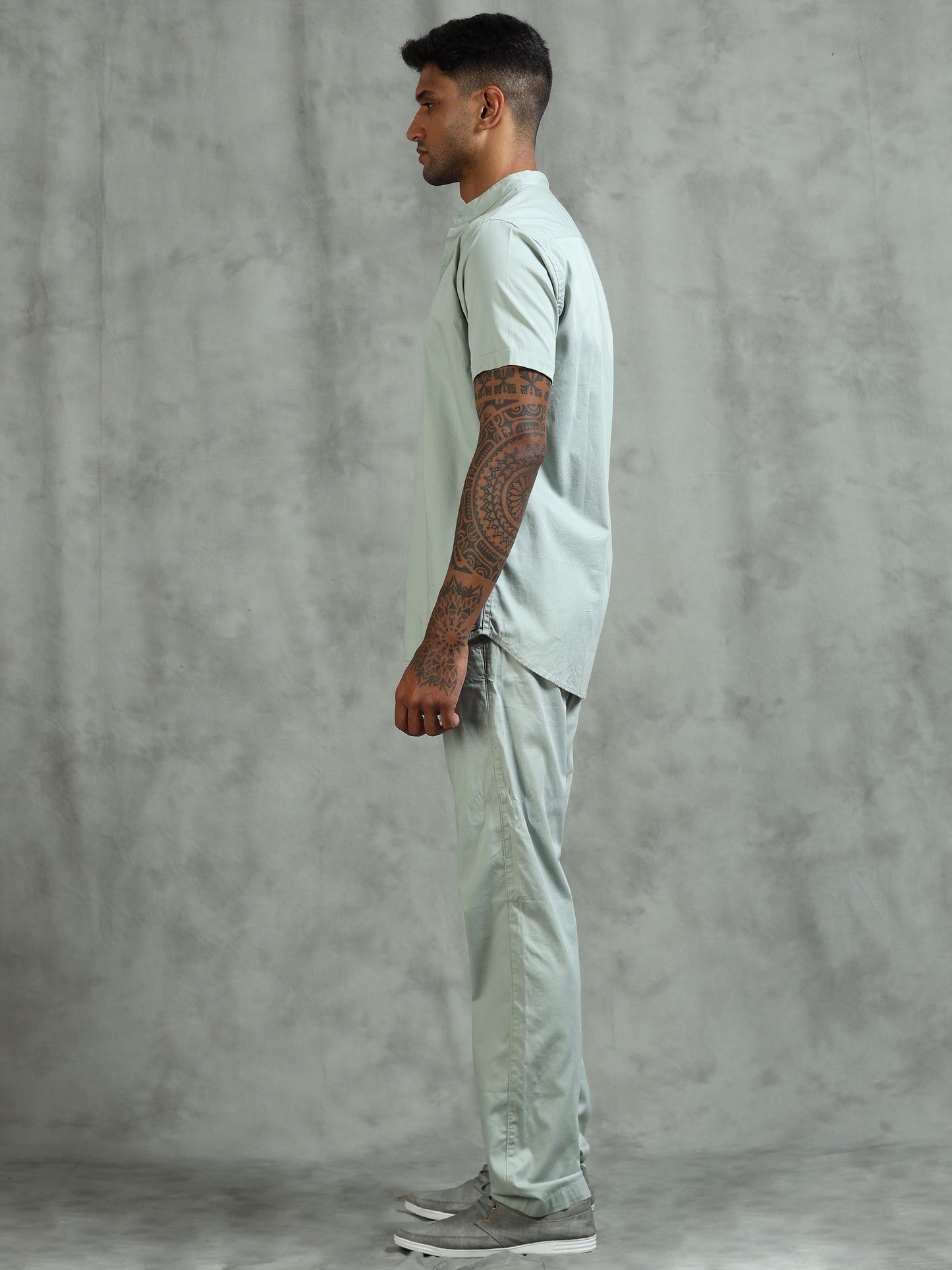 Mint Regular Fit Half Sleeve Solid Casual Co-ord Sets