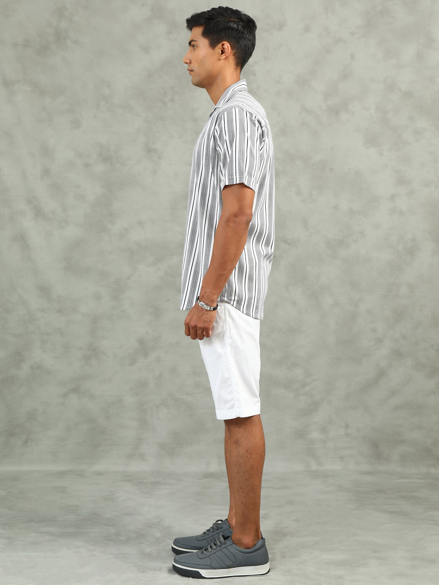 White Regular Fit Striped Cor-Ord Sets