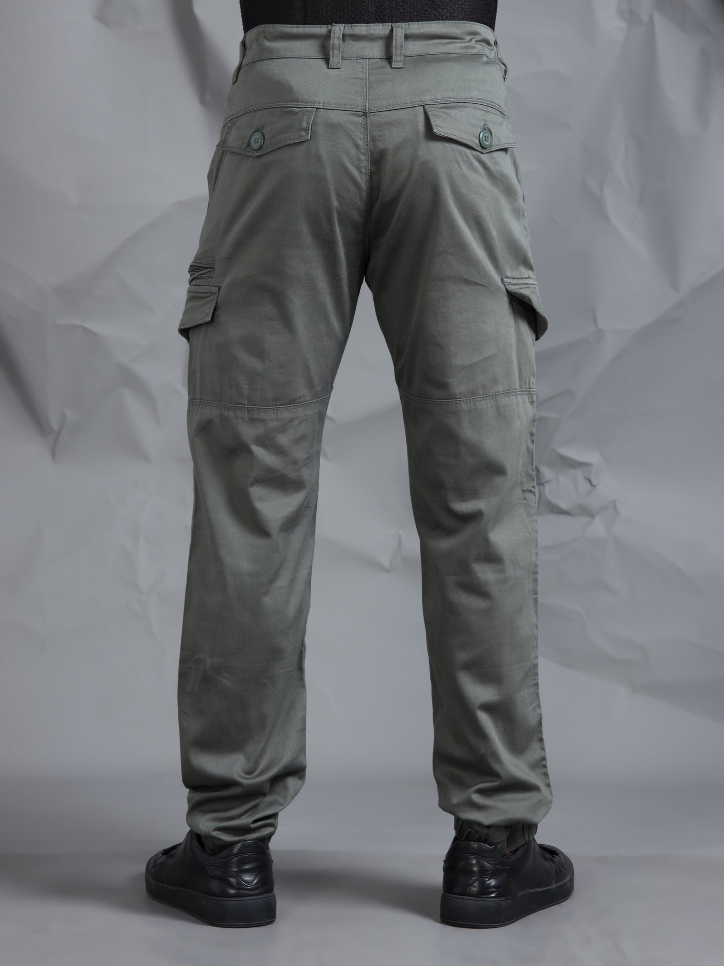 Cotton Lycra Green   Cargo Pants with 7 Pockets