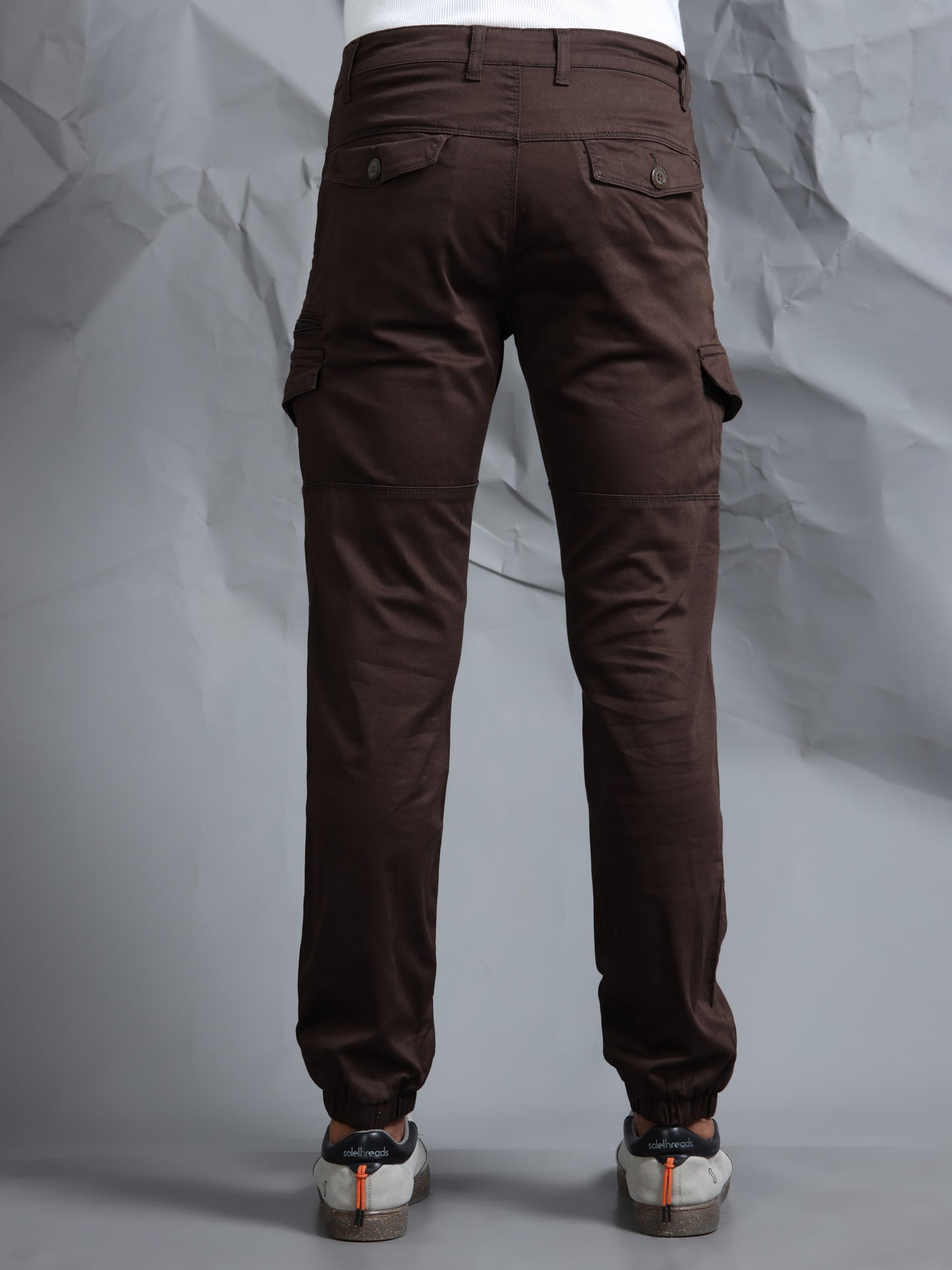 Cotton Lycra Coffee   Cargo Pants with 7 Pockets