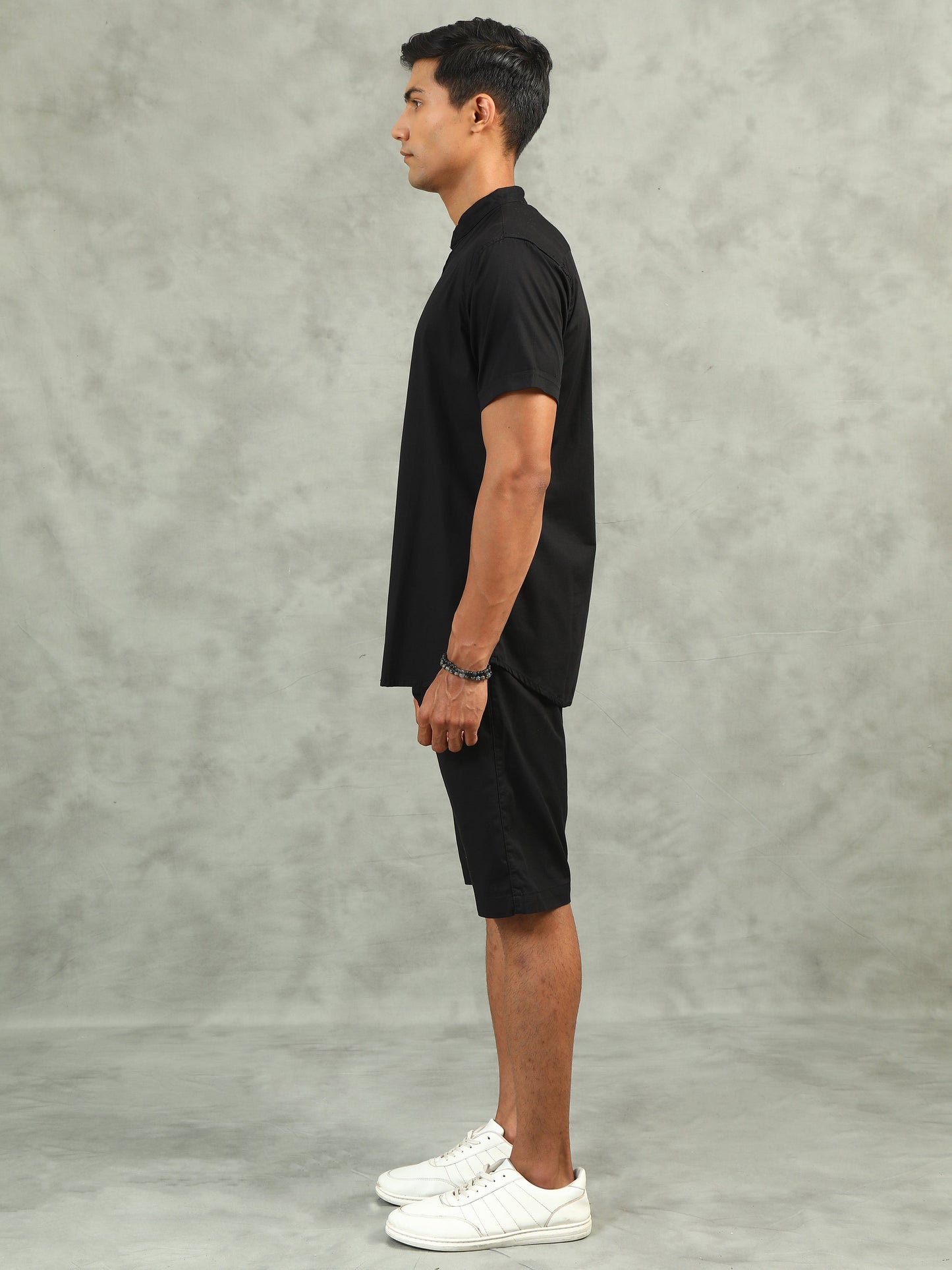 Black Regular Fit Solid Co-ord Sets