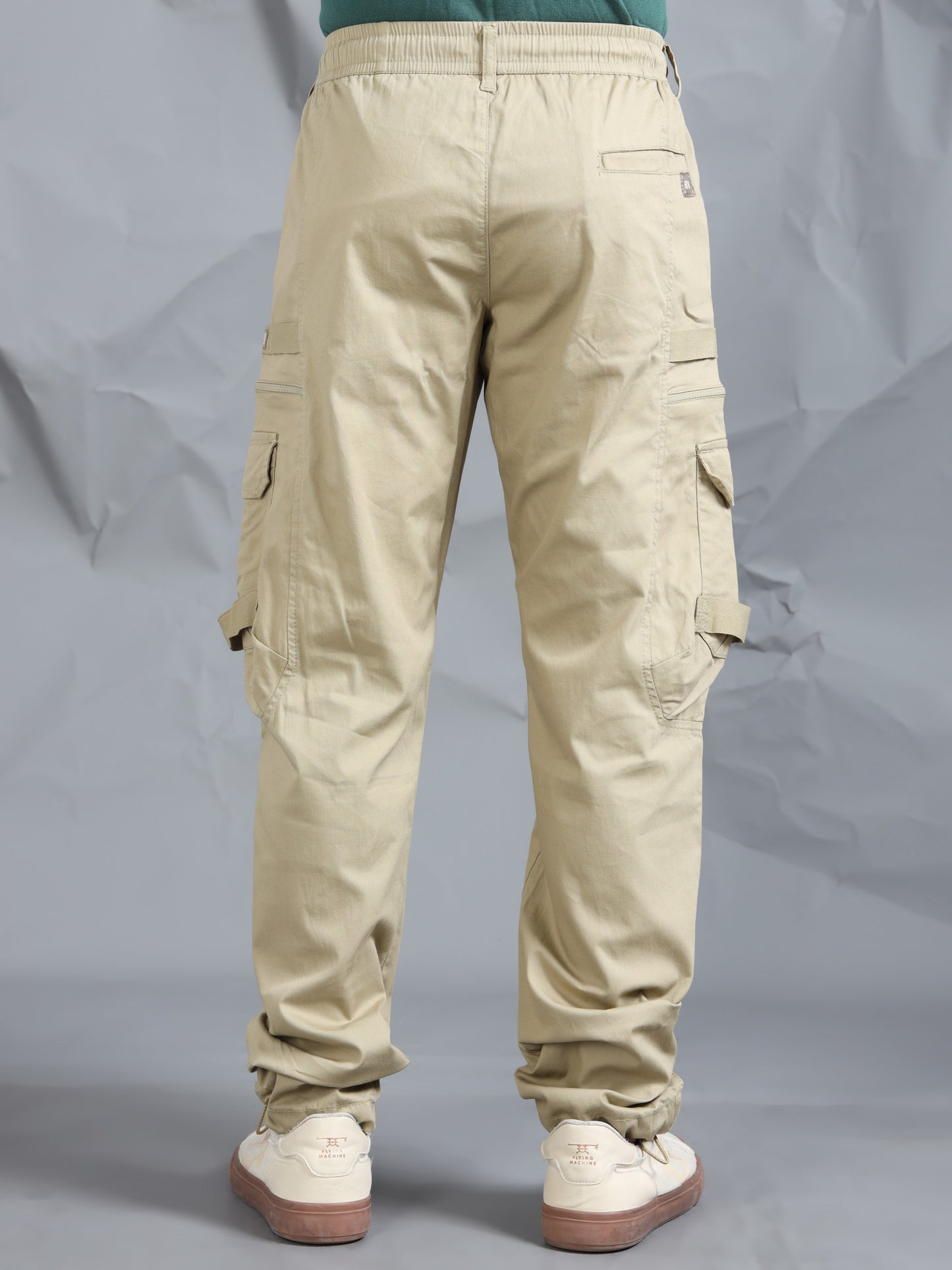 Cotton Blend  Khaki Cargo Pant with 6 Pockets