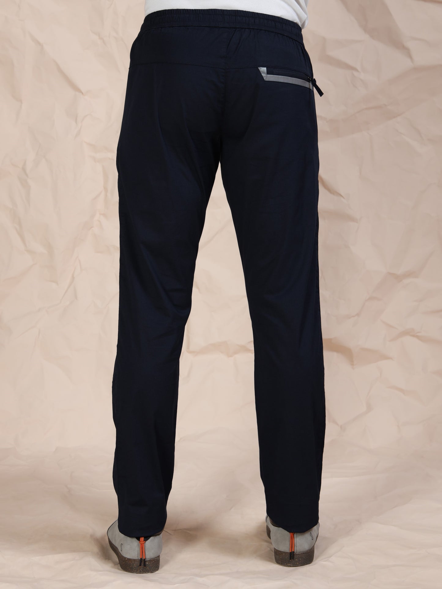Navy Regular Fit Cotton Lycra Solid Pyjama