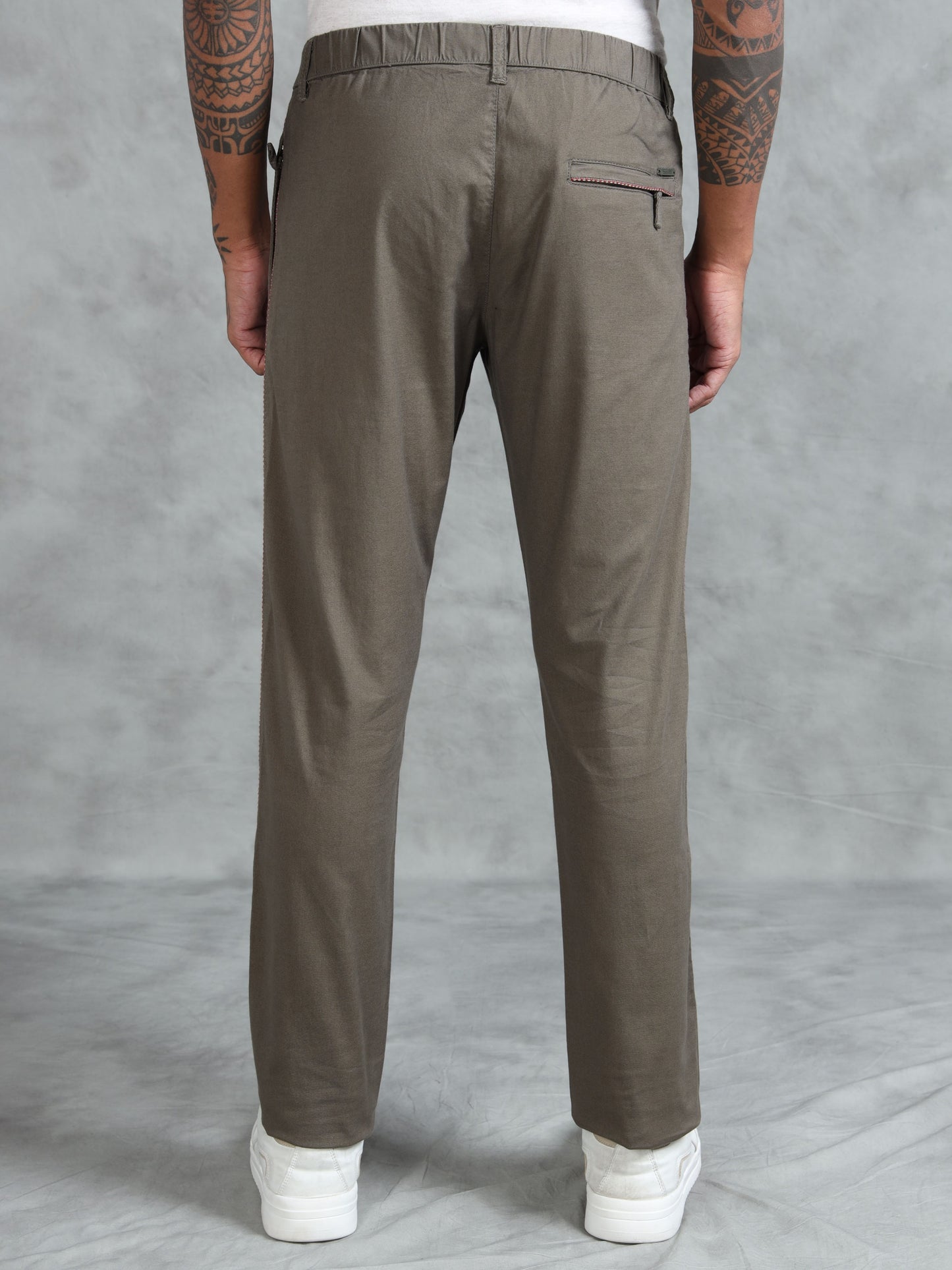 M Green Cotton Lycra Solid Pyjama