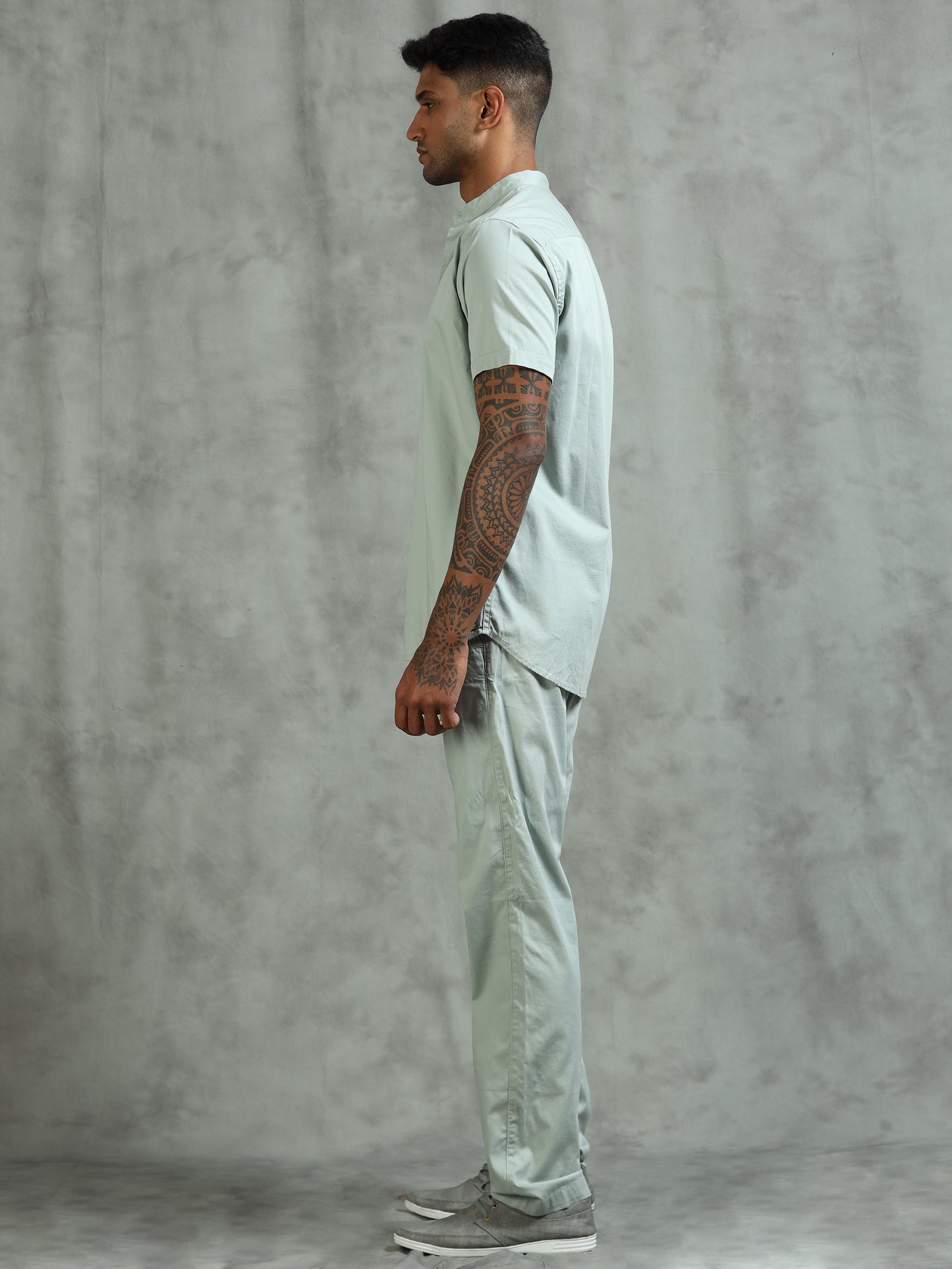Mint Regular Fit Half Sleeve Solid Casual Co-ord Sets