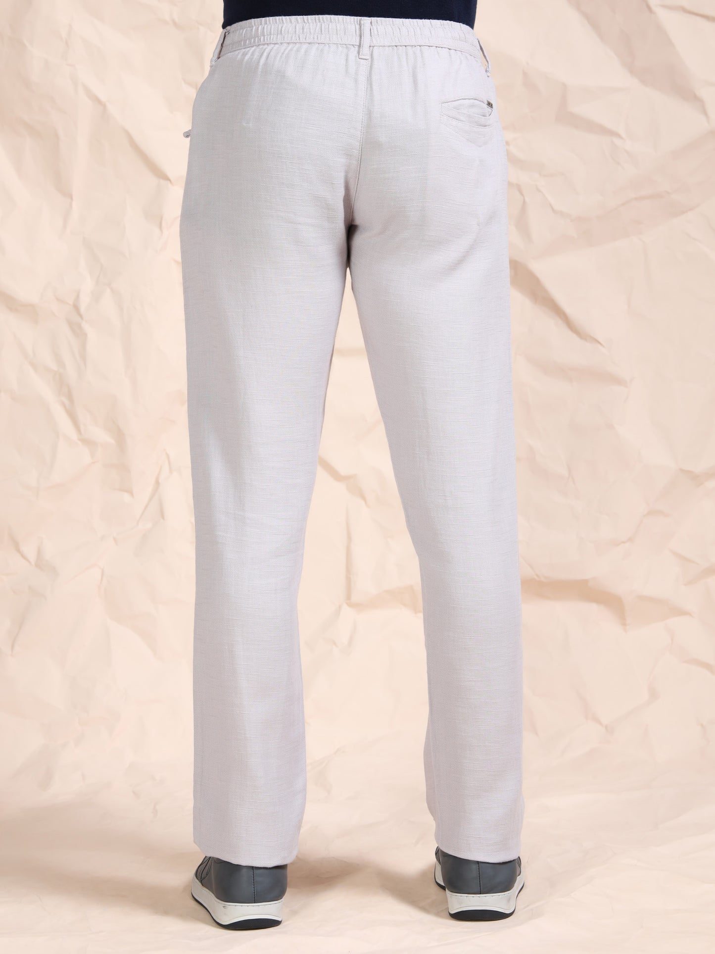 Stone Cotton Linen Solid Mid Rise Pyjama