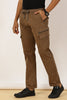 Elasticated Waist Multi Pocket Stretchable Brown Cargo