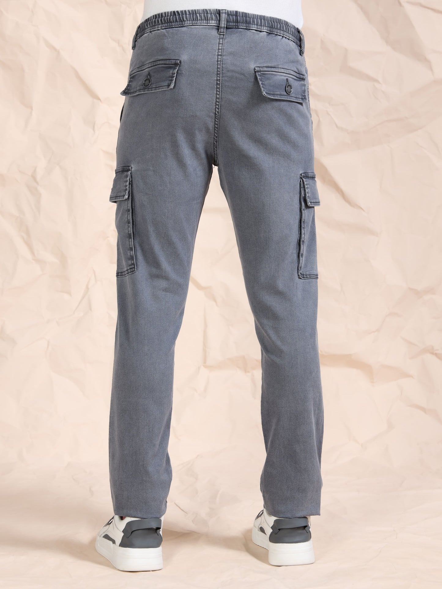 Grey  Solid Cotton Pyjama
