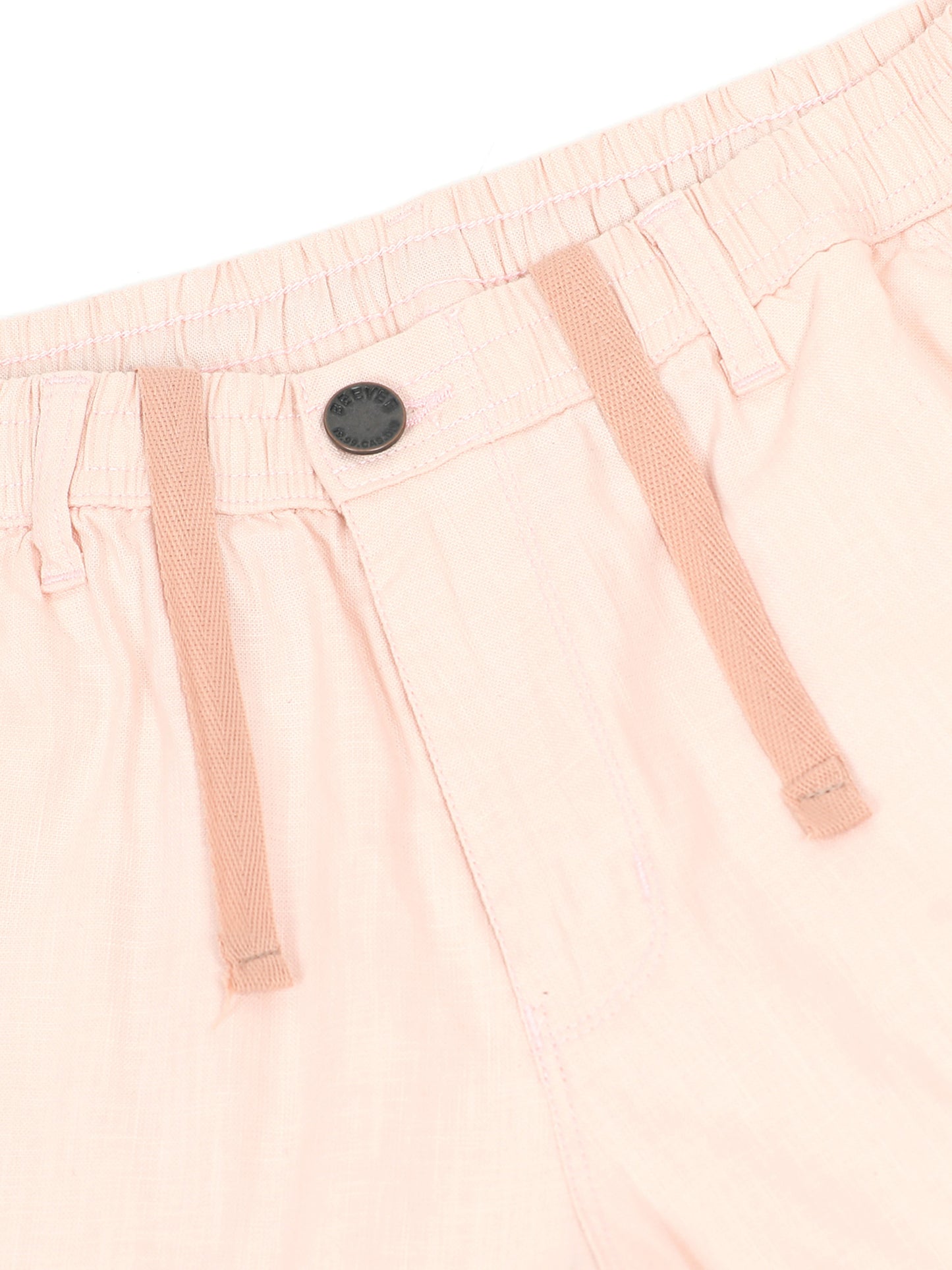 Light Pink Cotton Lycra Solid Shorts