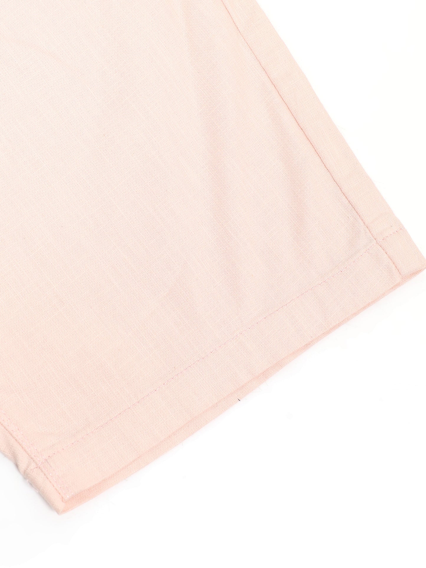 Light Pink Cotton Lycra Solid Shorts
