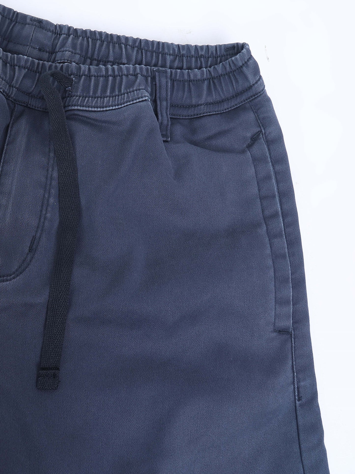Navy Cotton Lycra Solid Pyjama