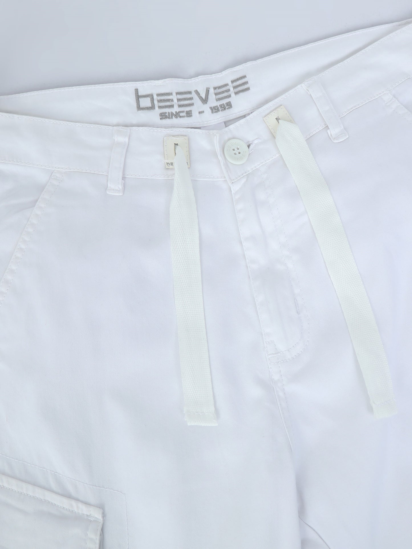 Cotton Lycra White  Cargo Pant with 8 Pockets