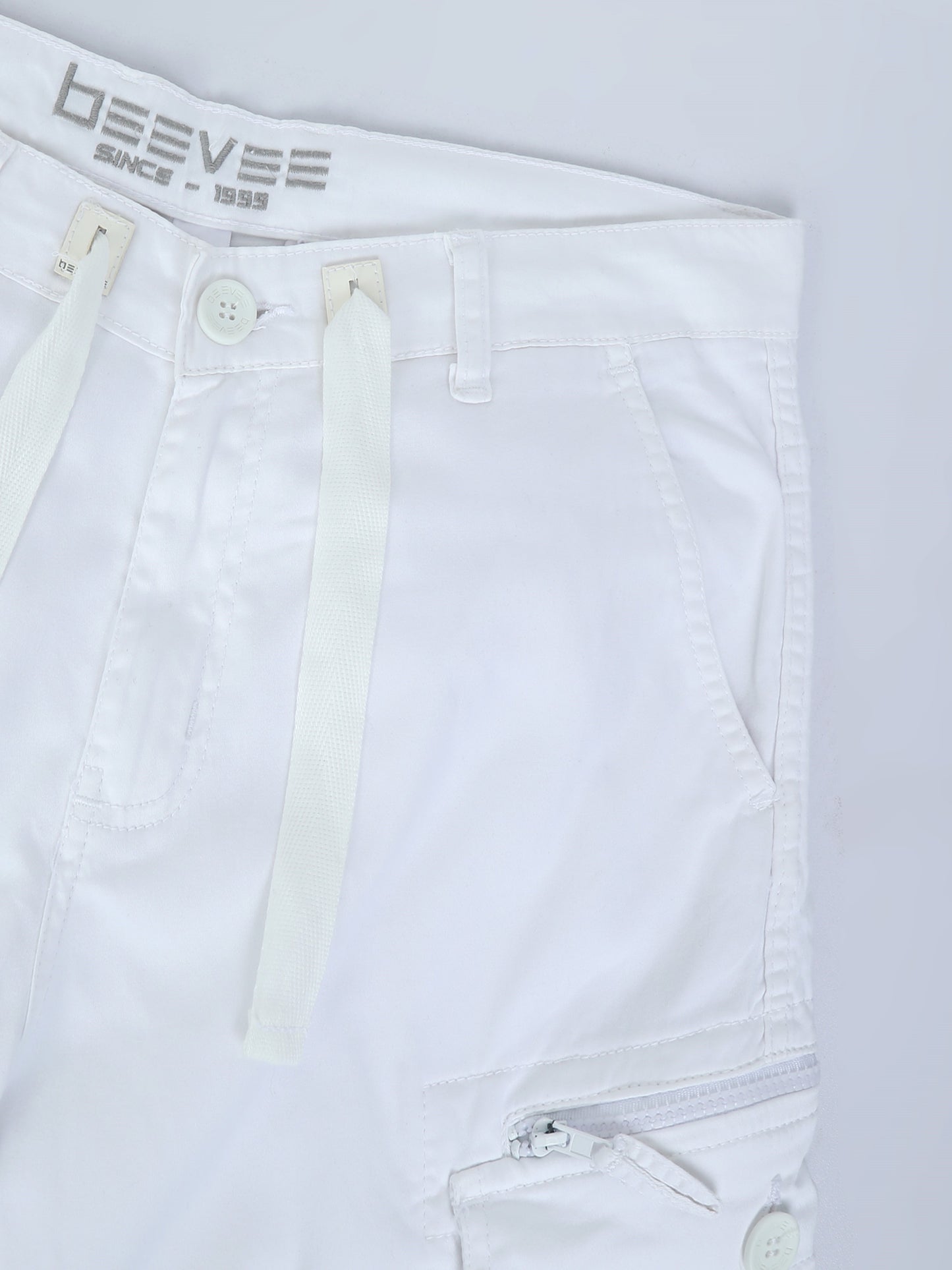Cotton Lycra White  Cargo Pant with 8 Pockets