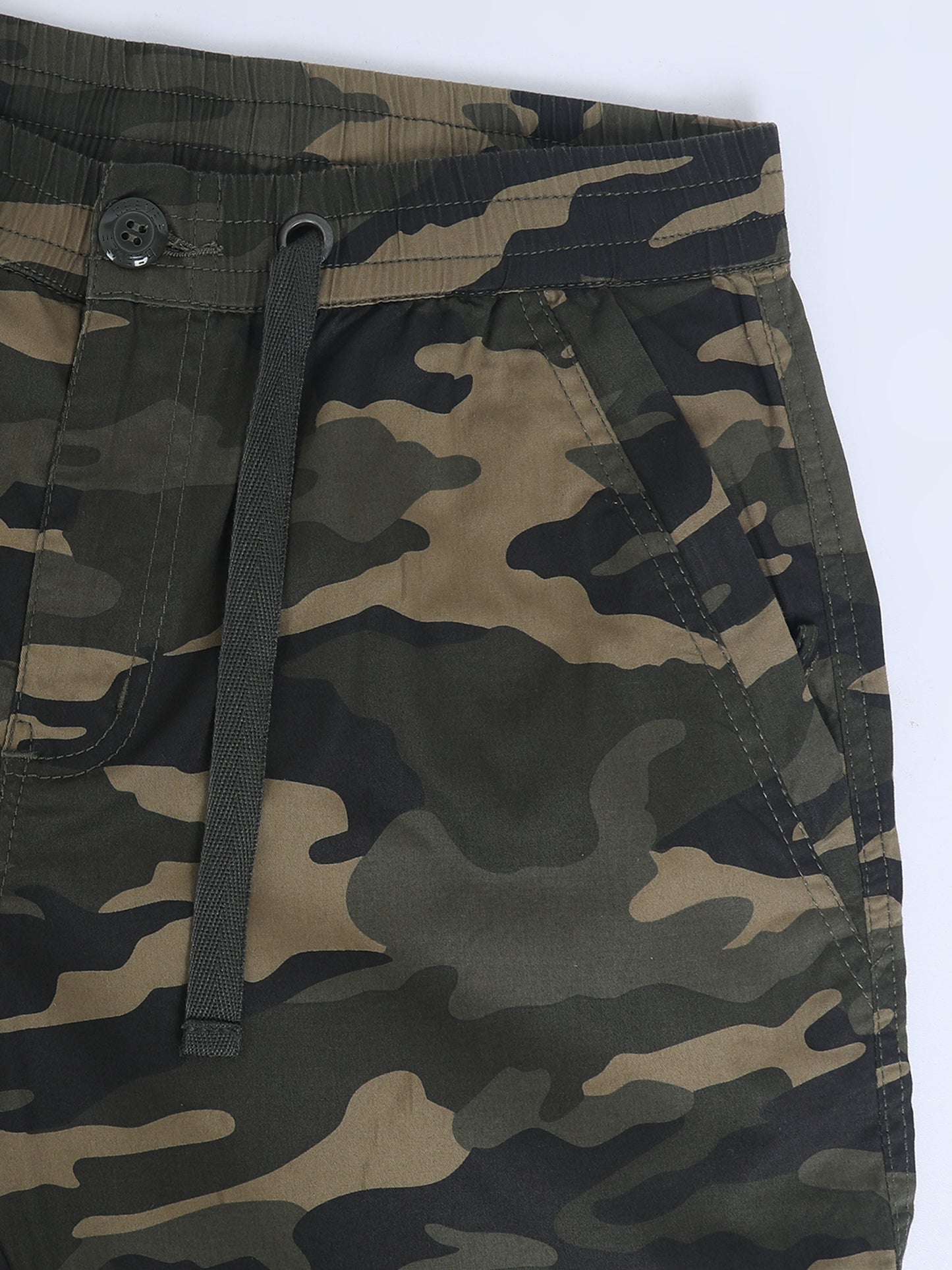 Olive Camo Print Cotton Lycra  Pyjama