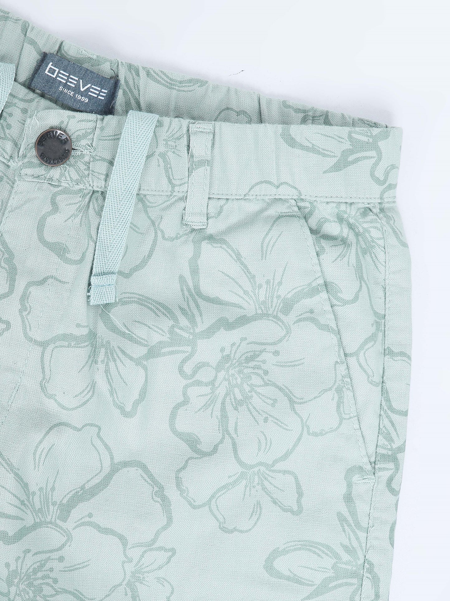 Cotton Lycra Casual Mint Printed Shorts