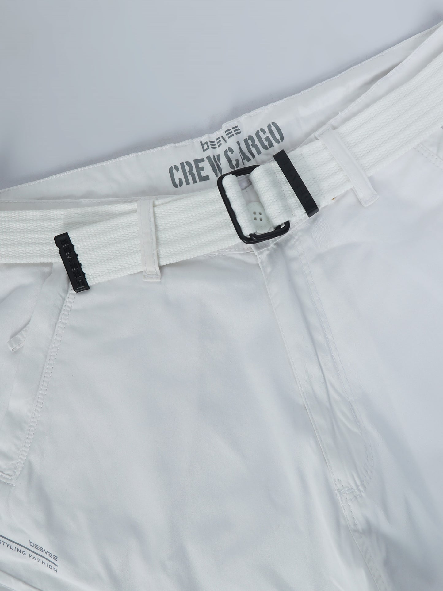 Cotton Lycra White  Cargo Pant with 6 Pockets