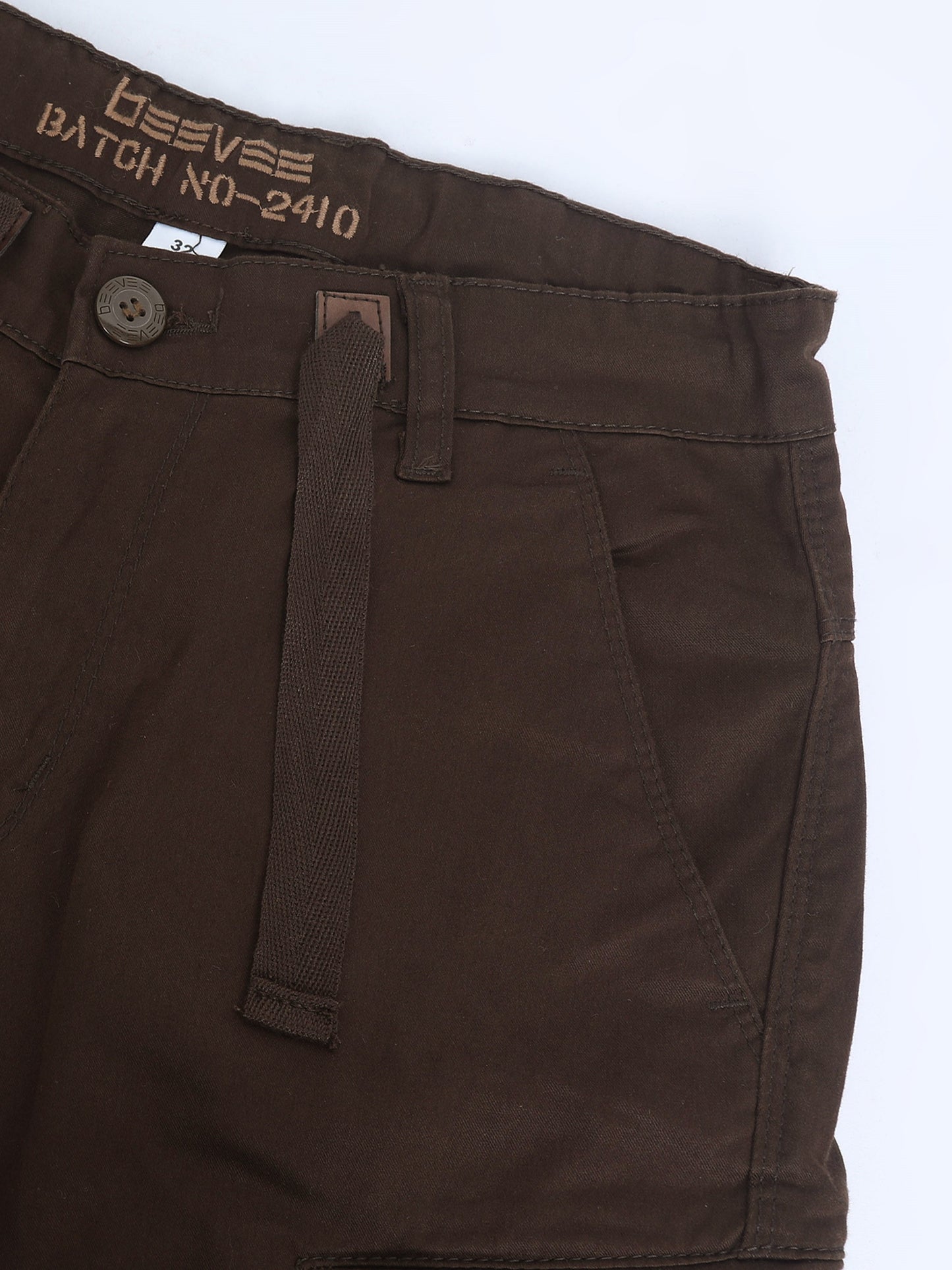 Cotton Lycra Coffee   Cargo Pants with 7 Pockets