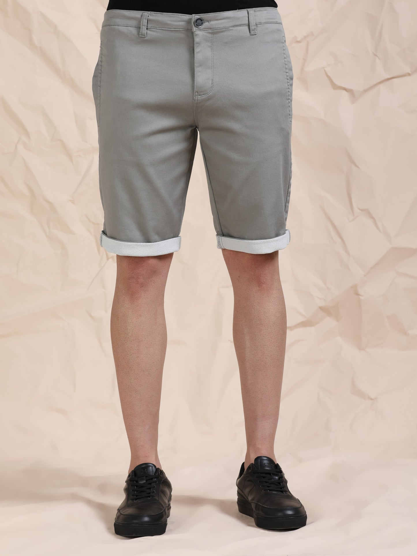 Cotton Lycra Light Grey Shorts