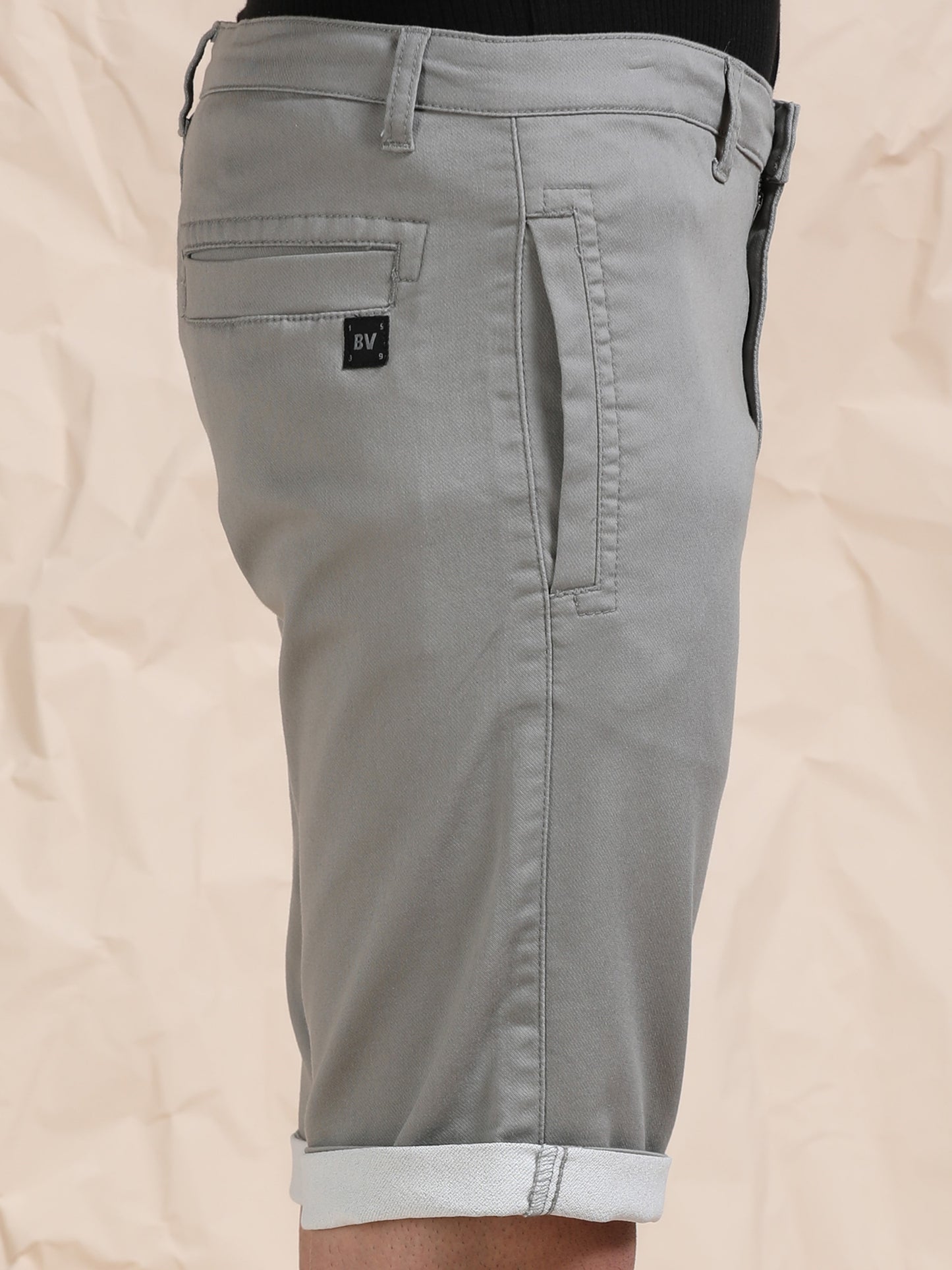Cotton Lycra Light Grey Shorts