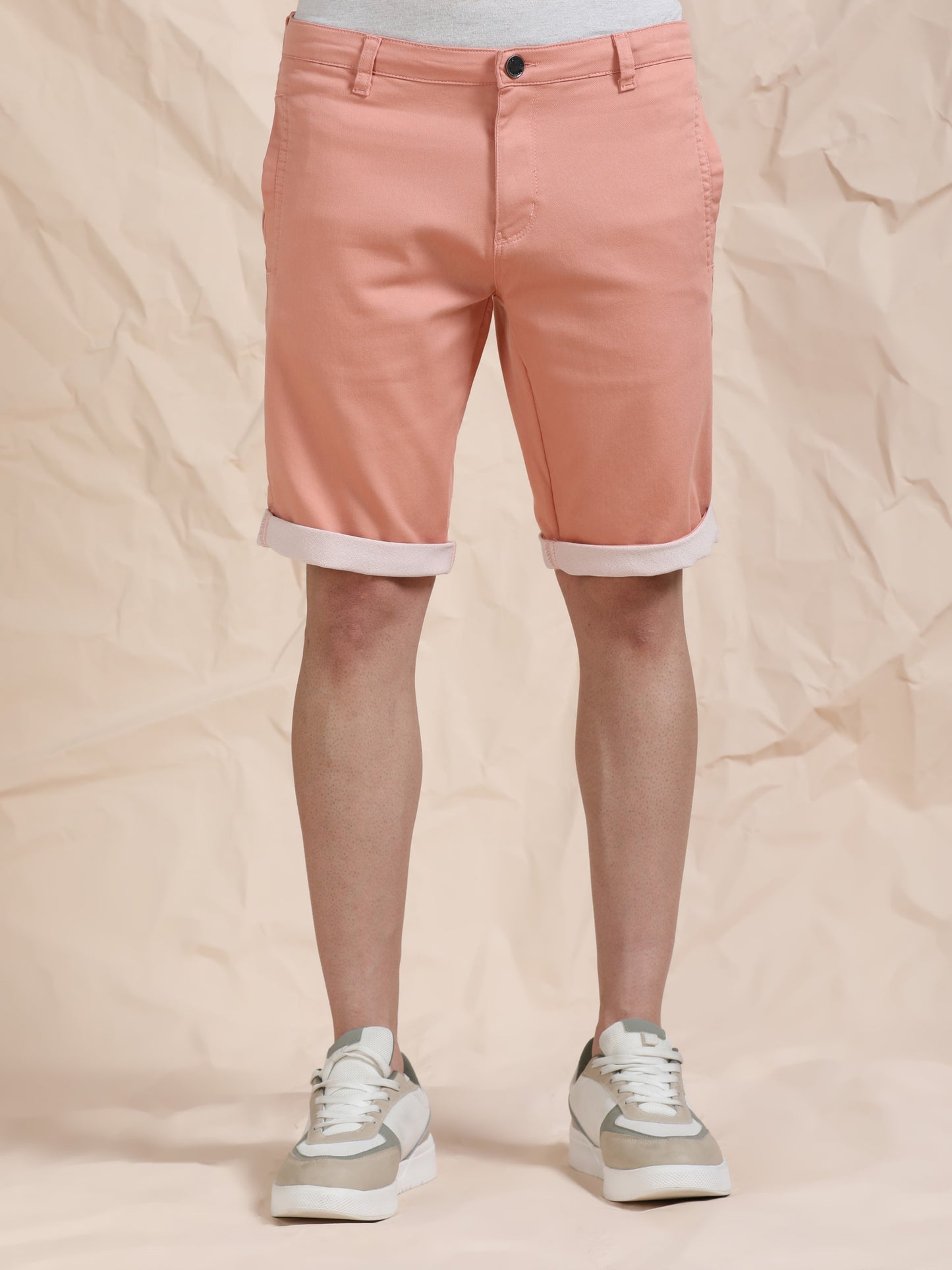 Cotton Lycra Peach Shorts