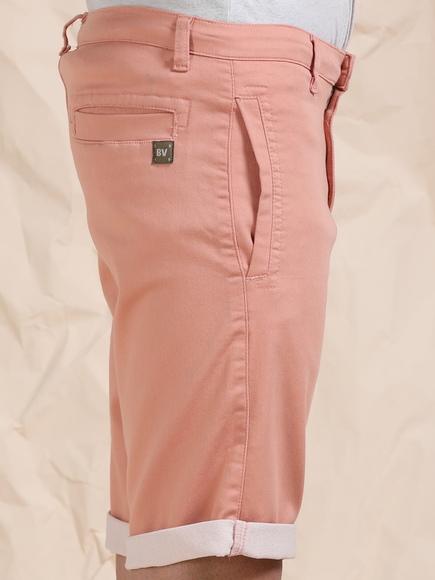 Cotton Lycra Peach Shorts