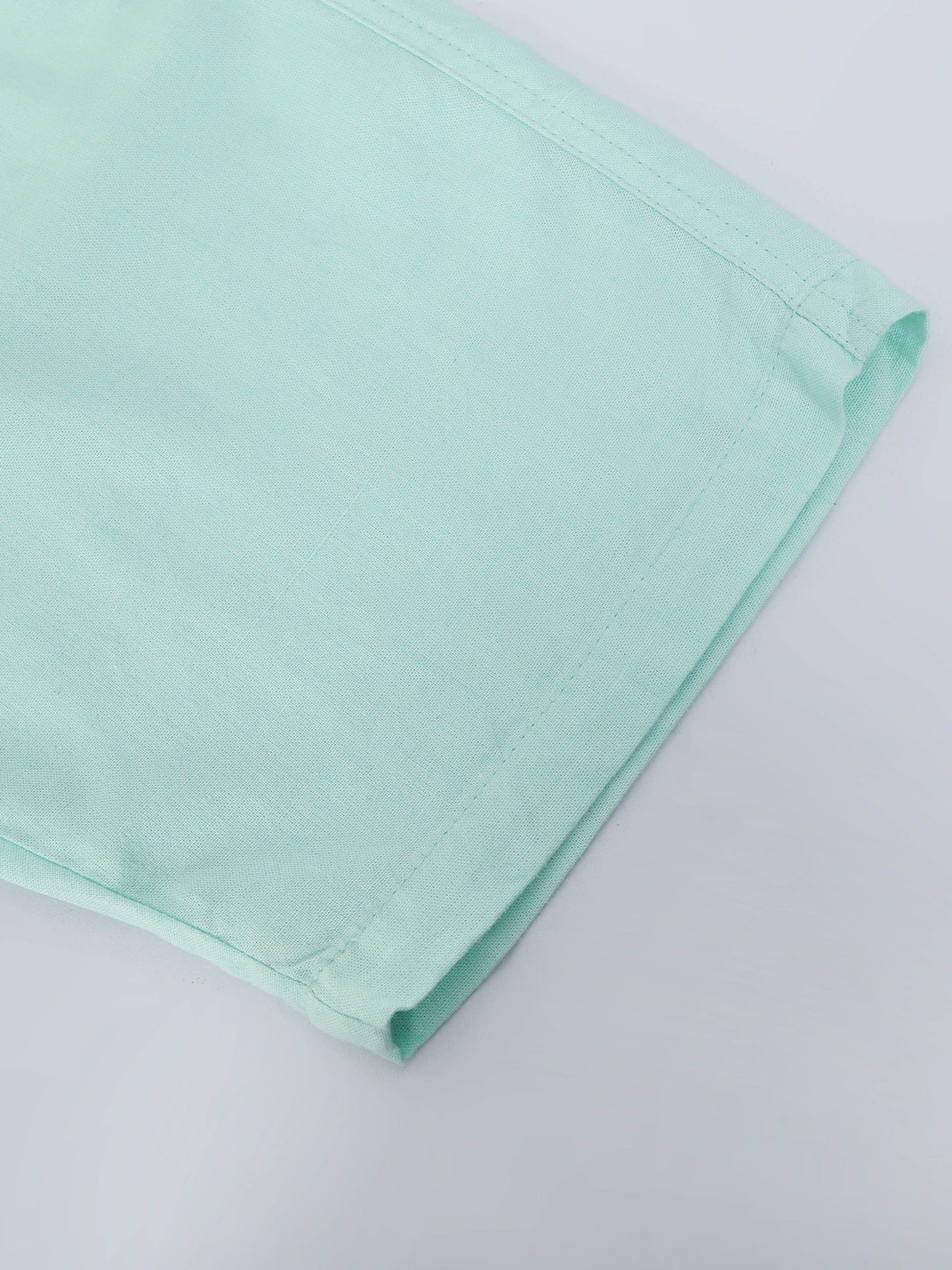 Light Mint Casual Linen Blend Shorts
