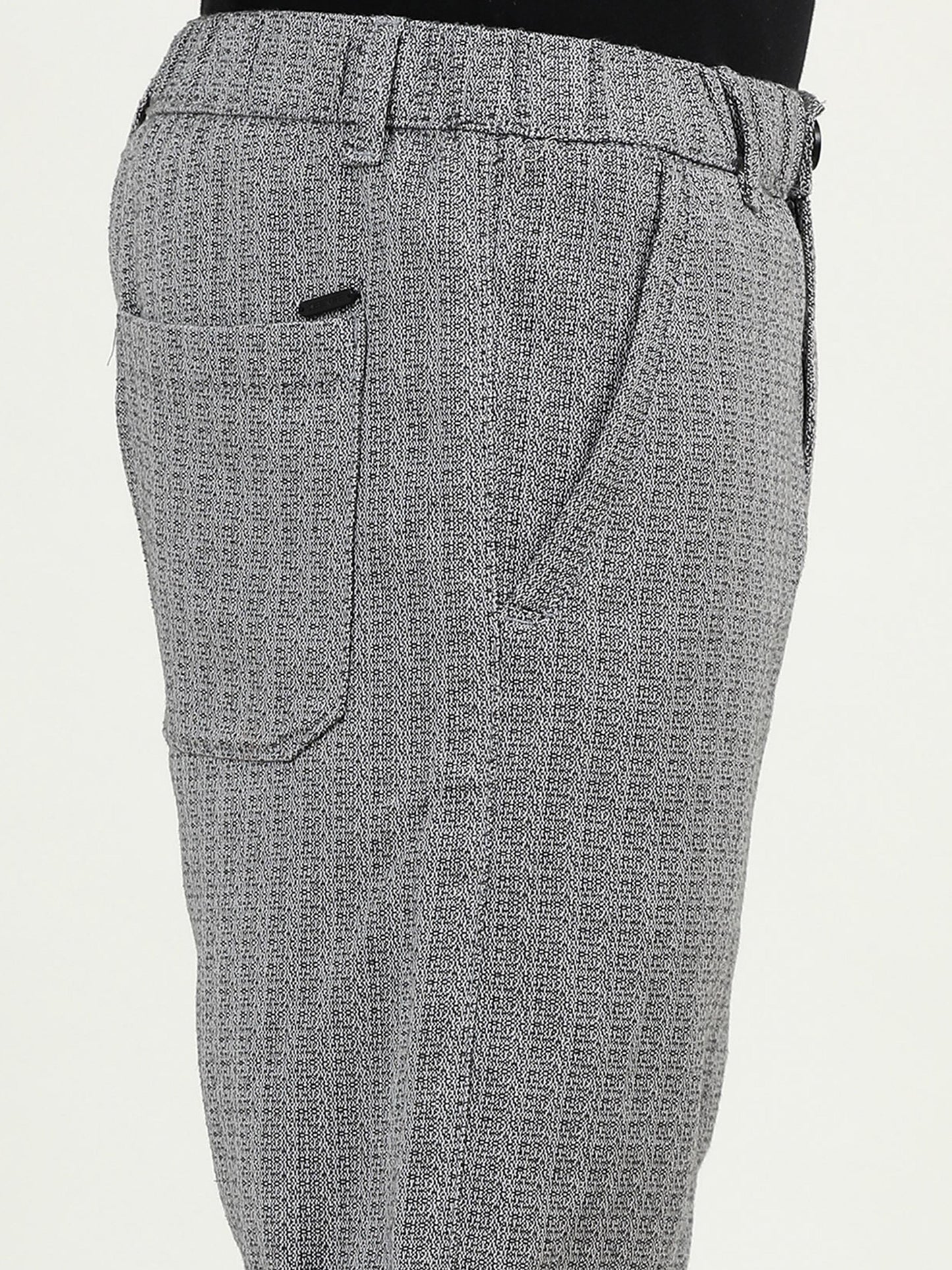 Yarn Dyed Elasticated Waist Black Shorts