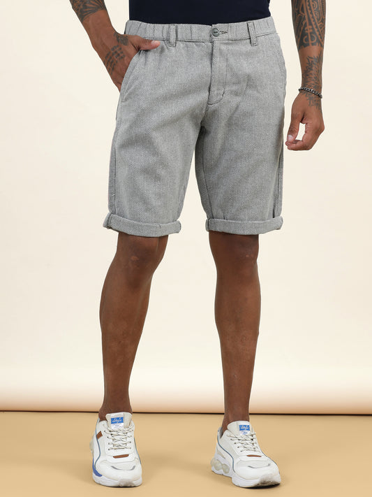 Yarn Dyed Elasticated Waist Olive Shorts