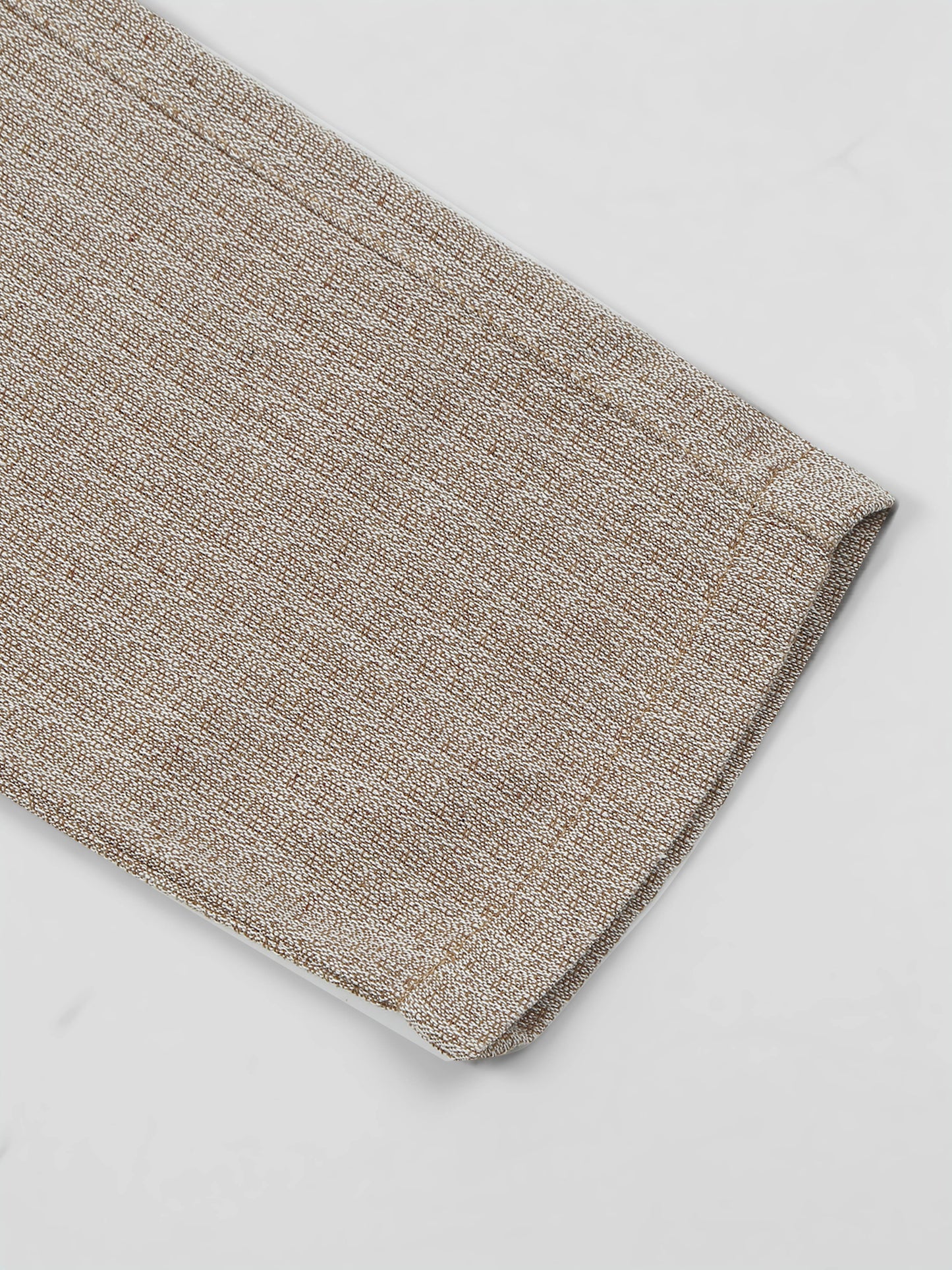 Yarn Dyed Elasticated  Waist Zip Pocket Khaki Lounge Pants