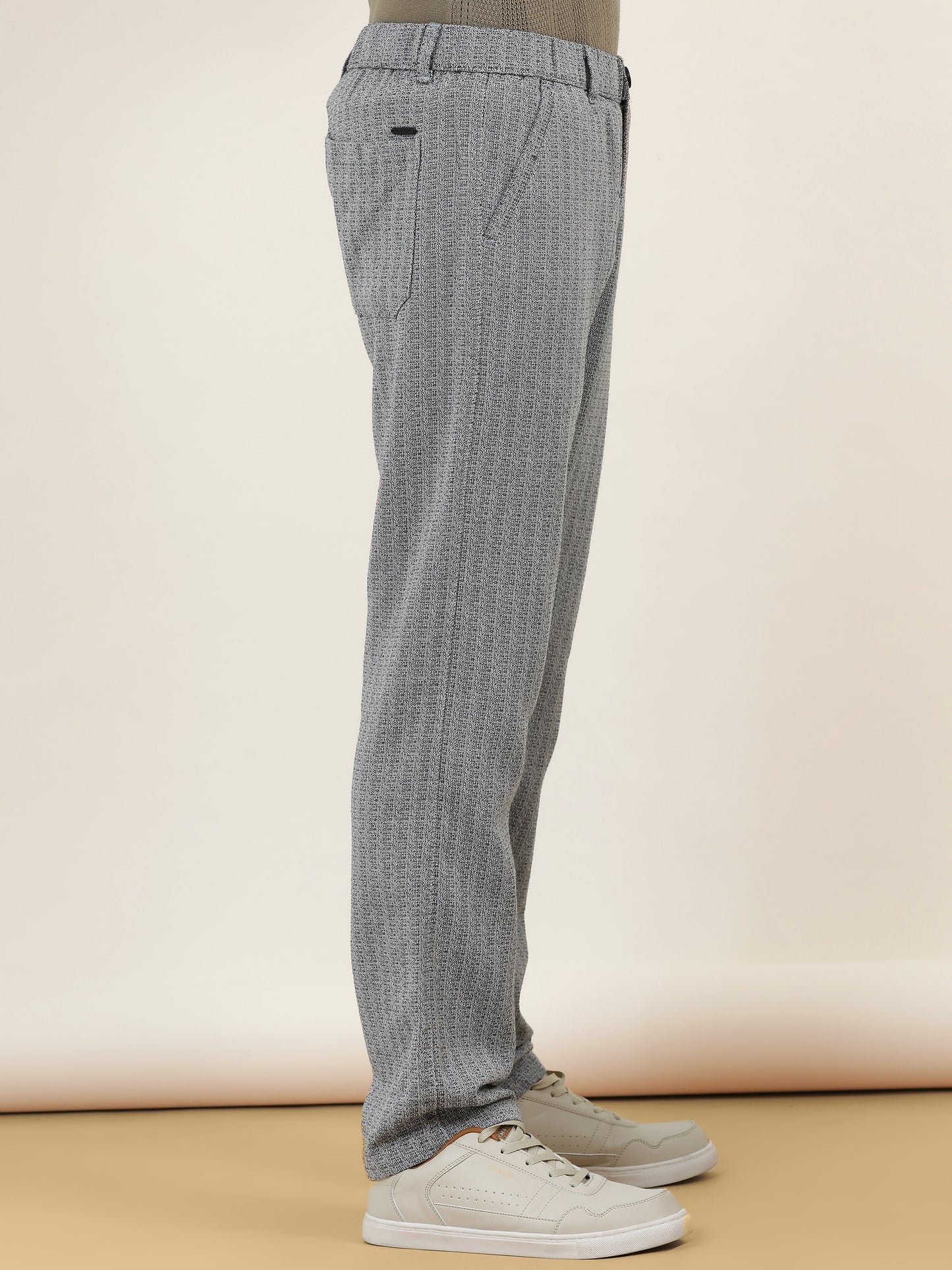 Yarn Dyed Elasticated  Waist Zip Pocket Black Lounge Pants