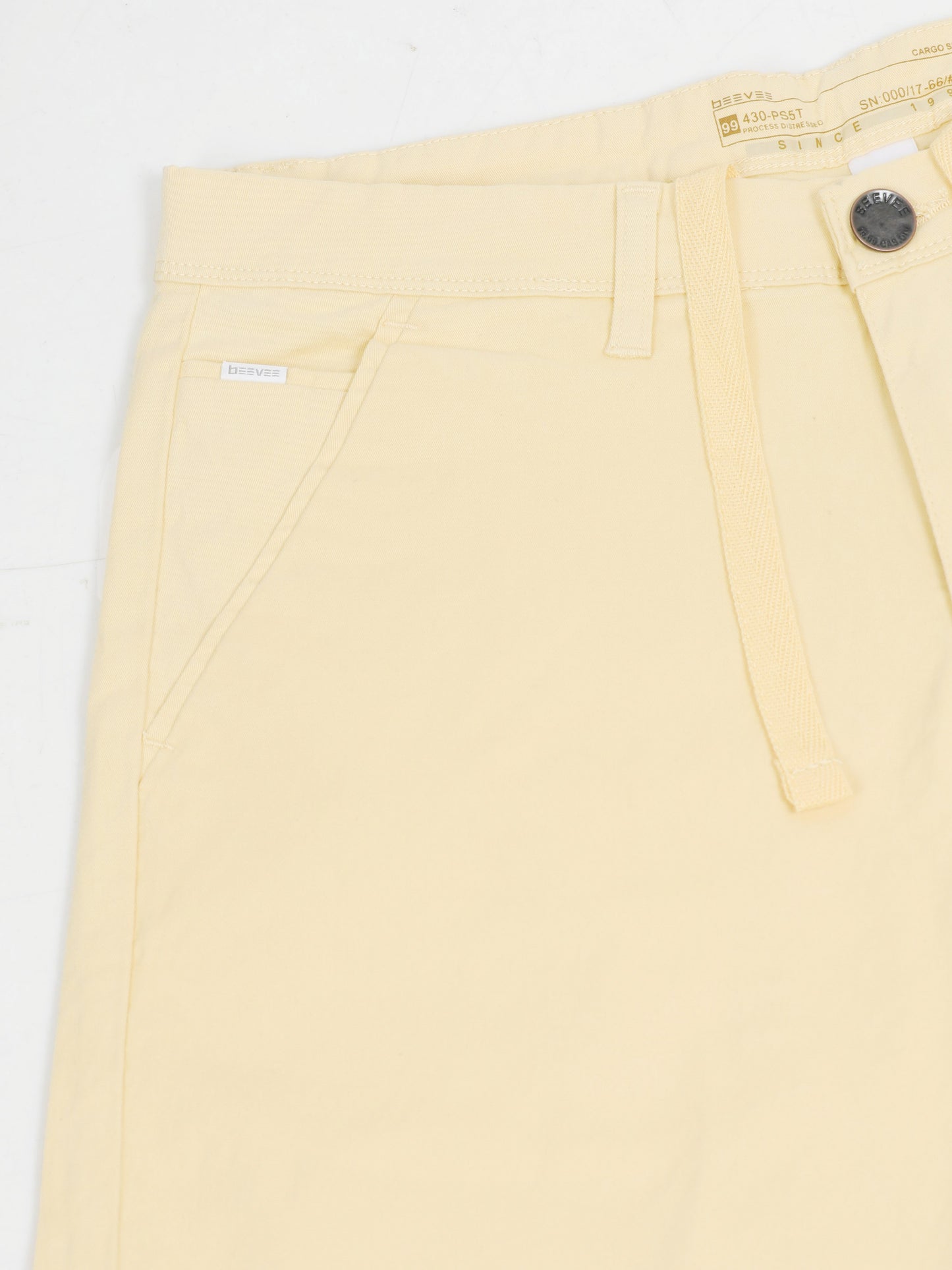 Light Yellow Cotton Lycra Shorts