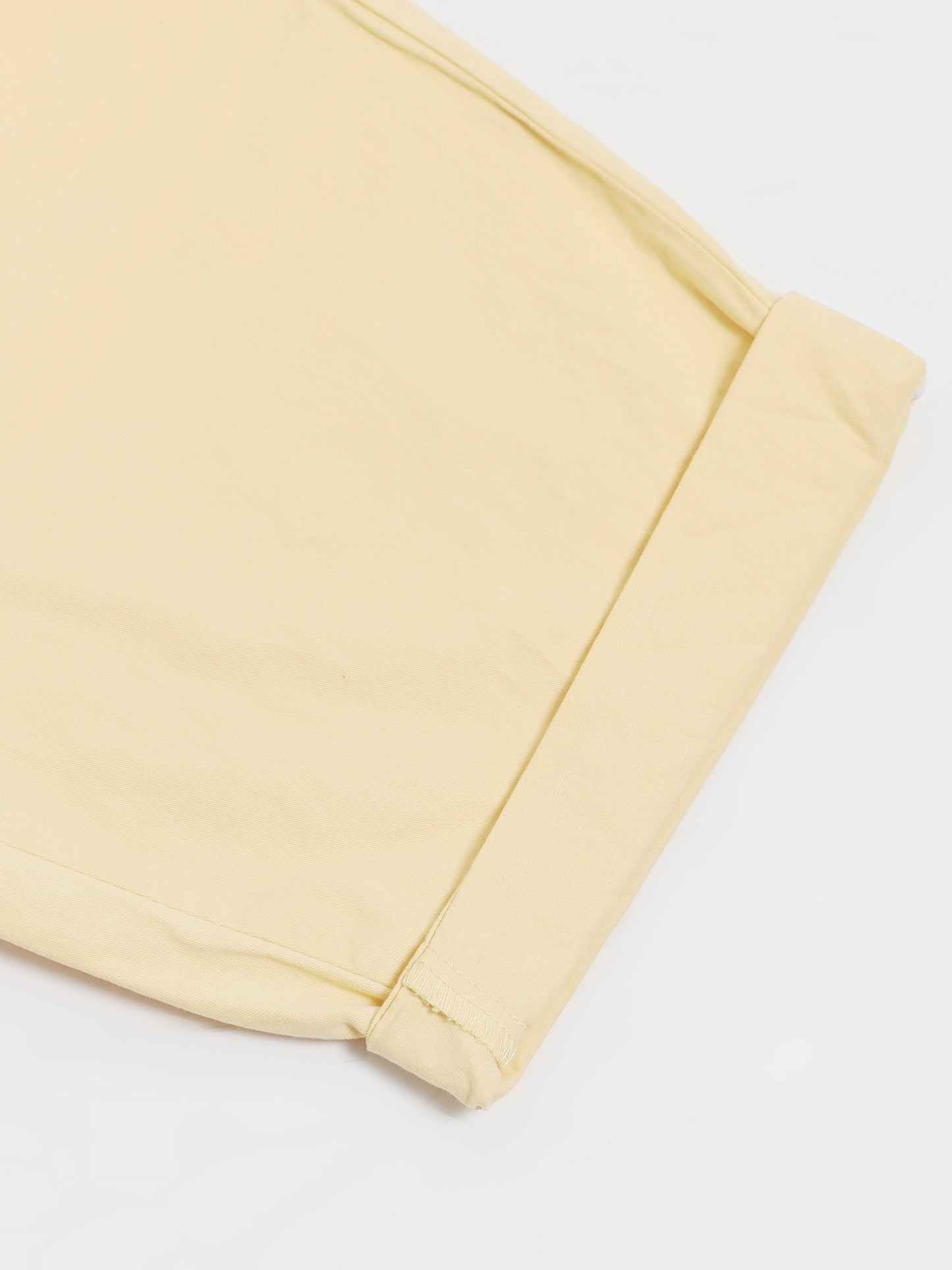 Light Yellow Cotton Lycra Shorts