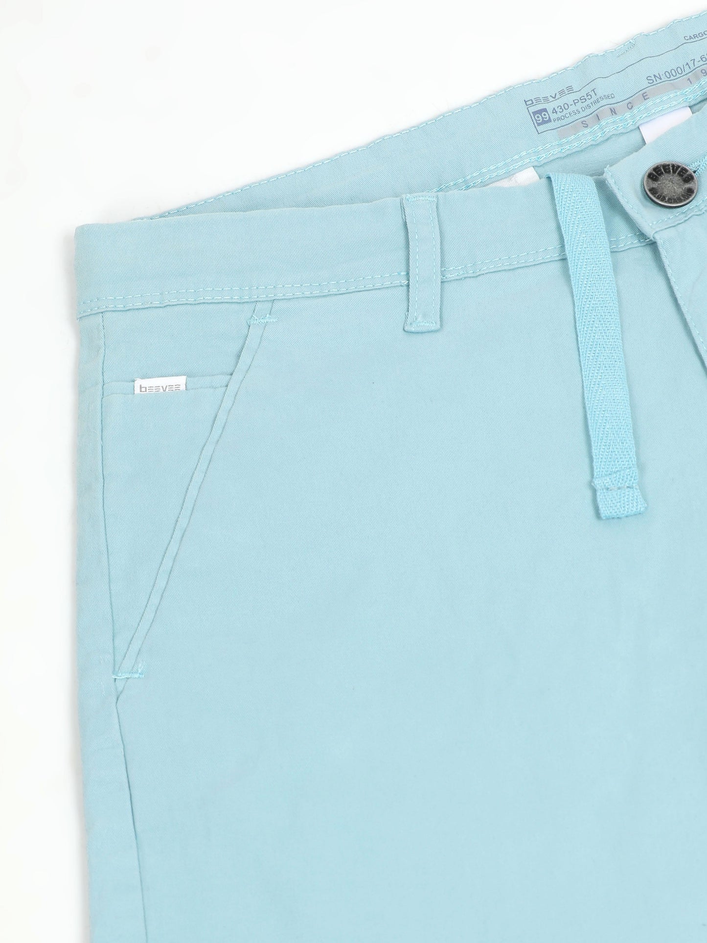 Light Blue Cotton Lycra Shorts