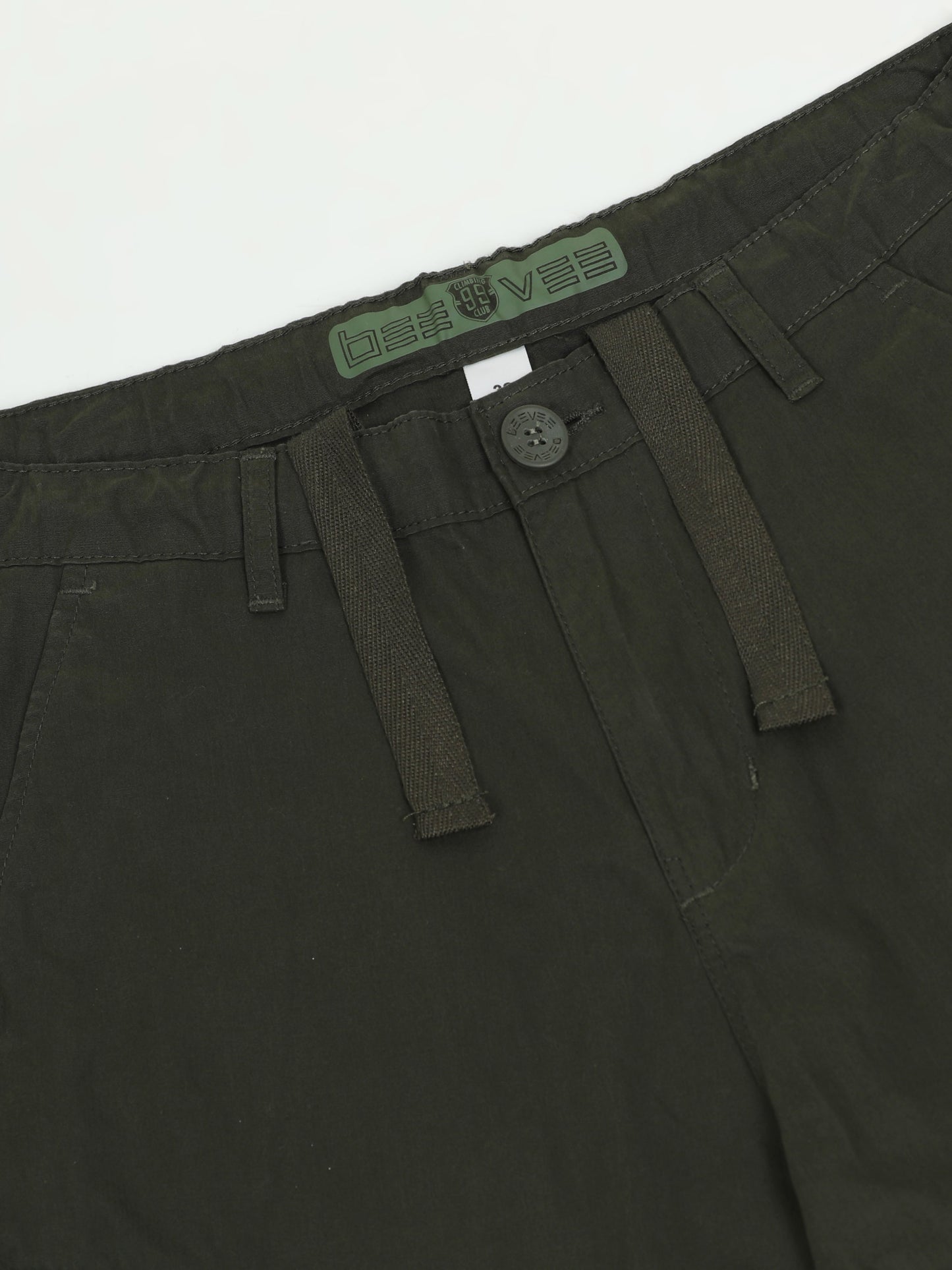 Solid Olive Cotton Shorts